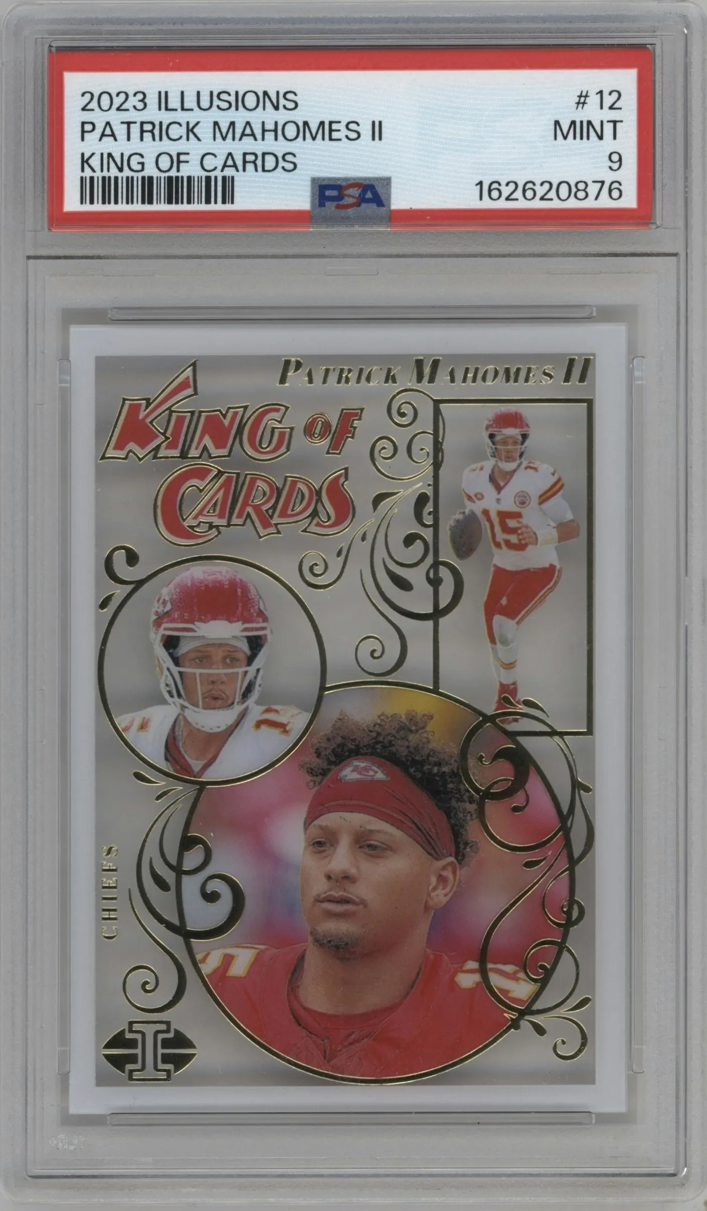 2023 Panini Illusions King of Cards Patrick Mahomes II #12 PSA 9