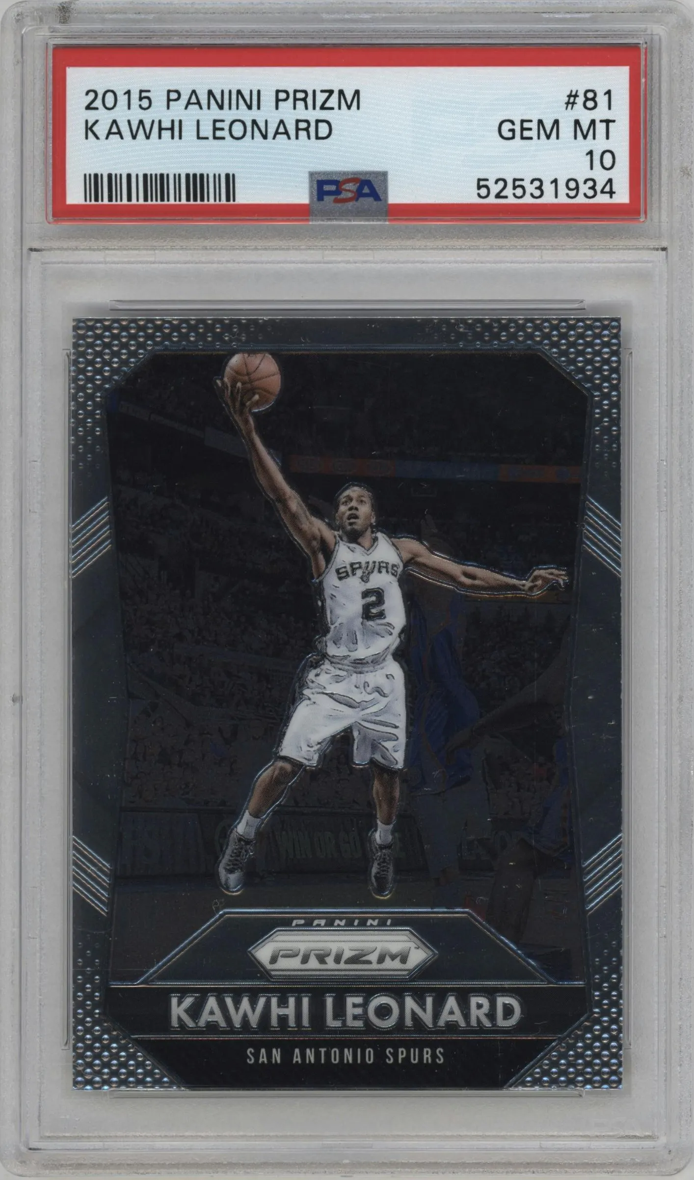 2015 Panini Prizm Kawhi Leonard #81 PSA 10