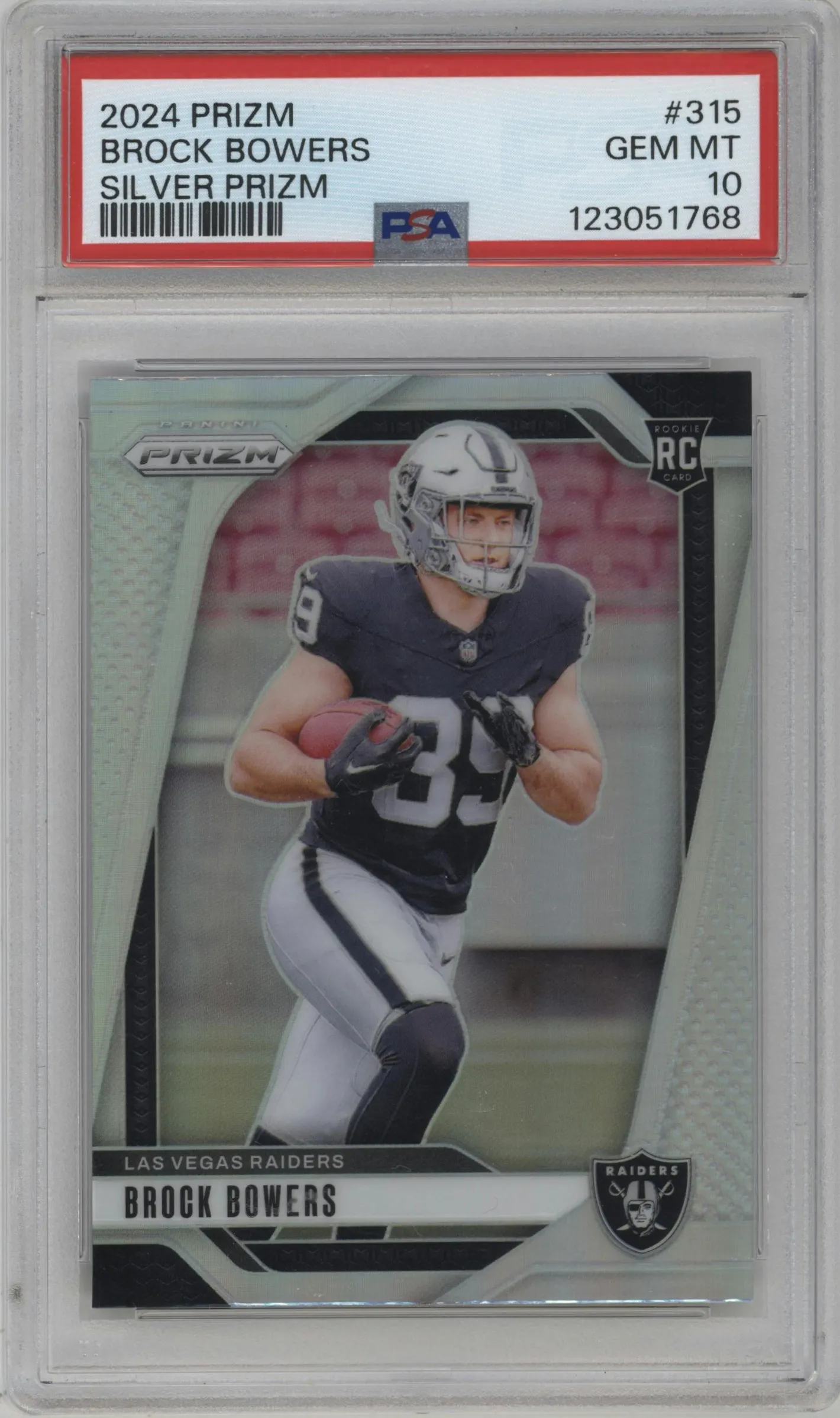 2024 Panini Prizm Brock Bowers Silver Prizm #315 PSA 10