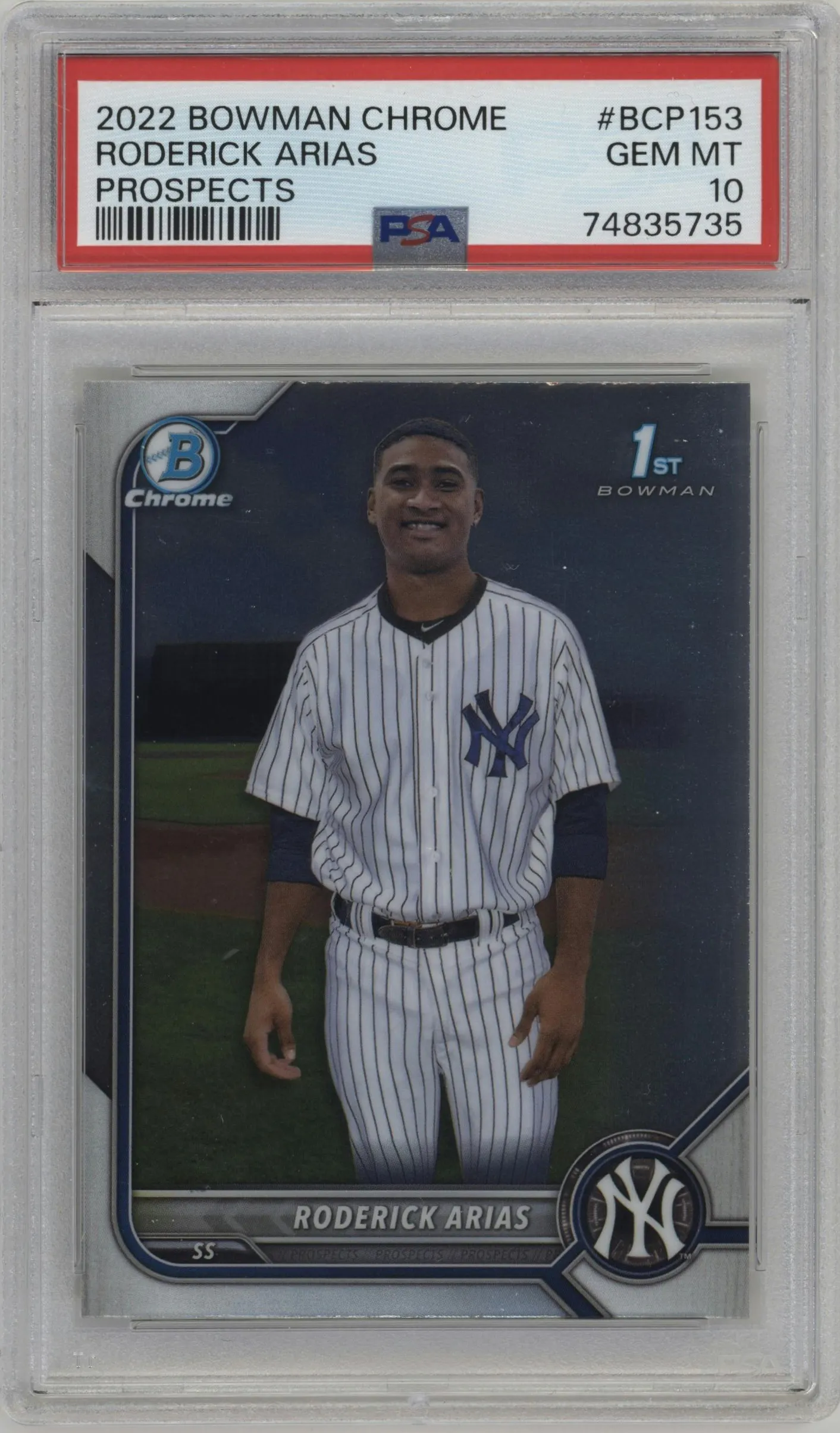 2022 Bowman Chrome Pros. Roderick Arias #BCP-153 PSA 10