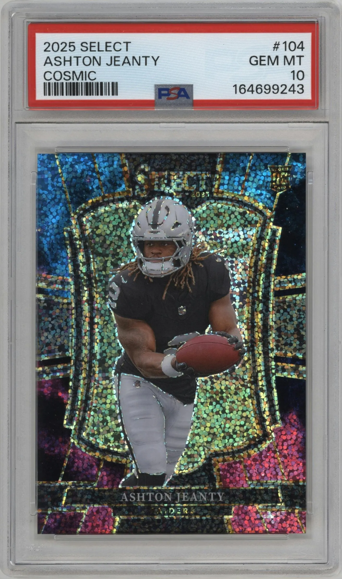 2025 Panini Select Pre.Lvl. Ashton Jeanty Cosmic #104 PSA 10