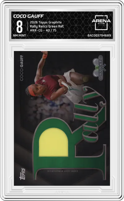 2026 Topps Graphite Rally Relics Coco Gauff Green Refractor #RR-CG ARENA CLUB 8