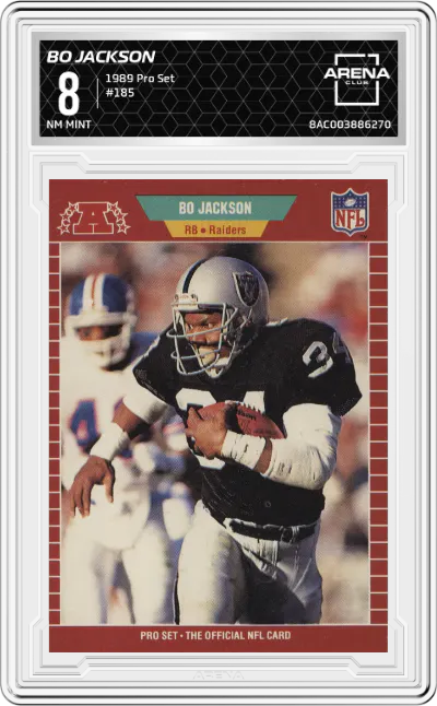 1989 Pro Set Bo Jackson #185 ARENA CLUB 8