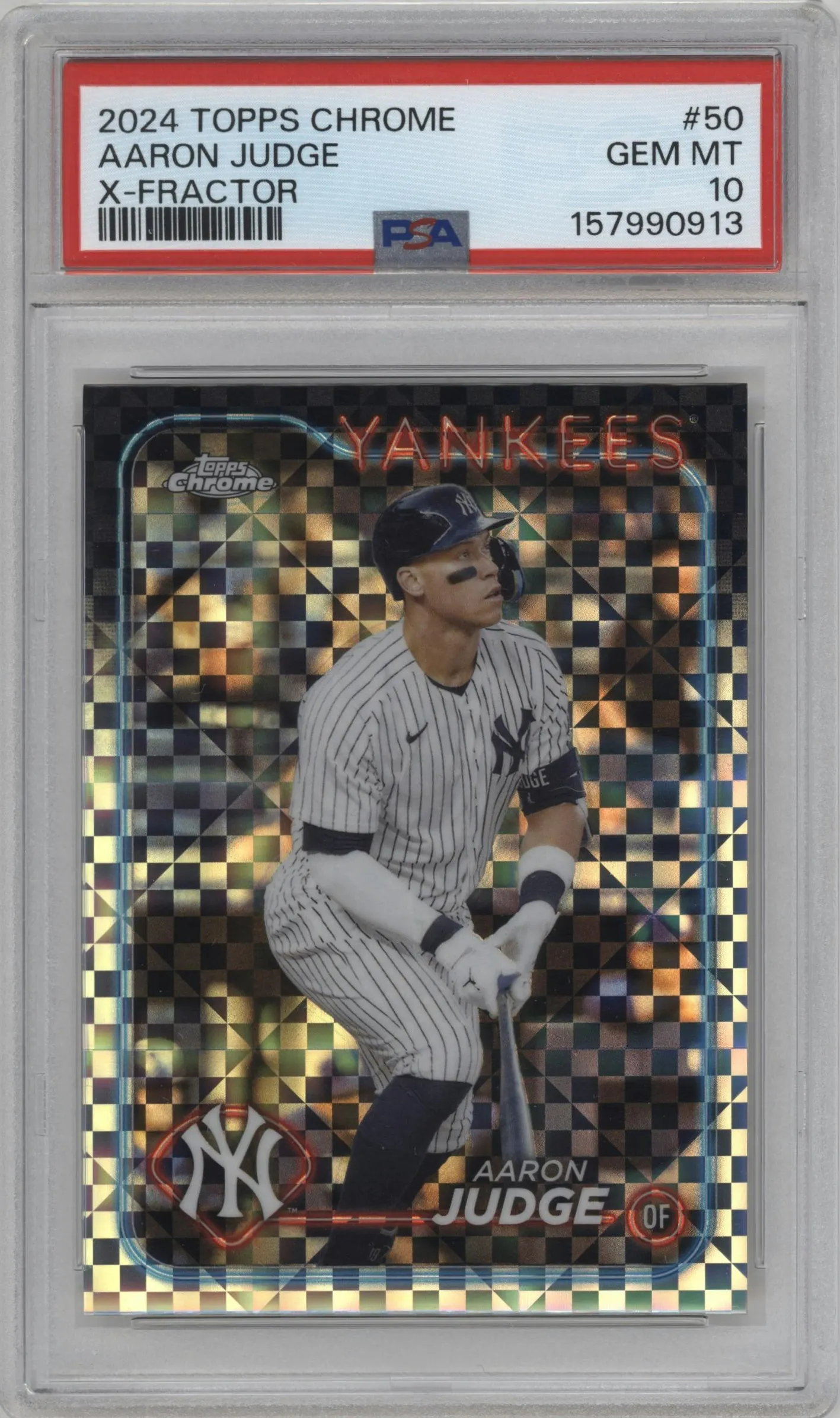 2024 Topps Chrome Aaron Judge X-Fractor #50 PSA 10