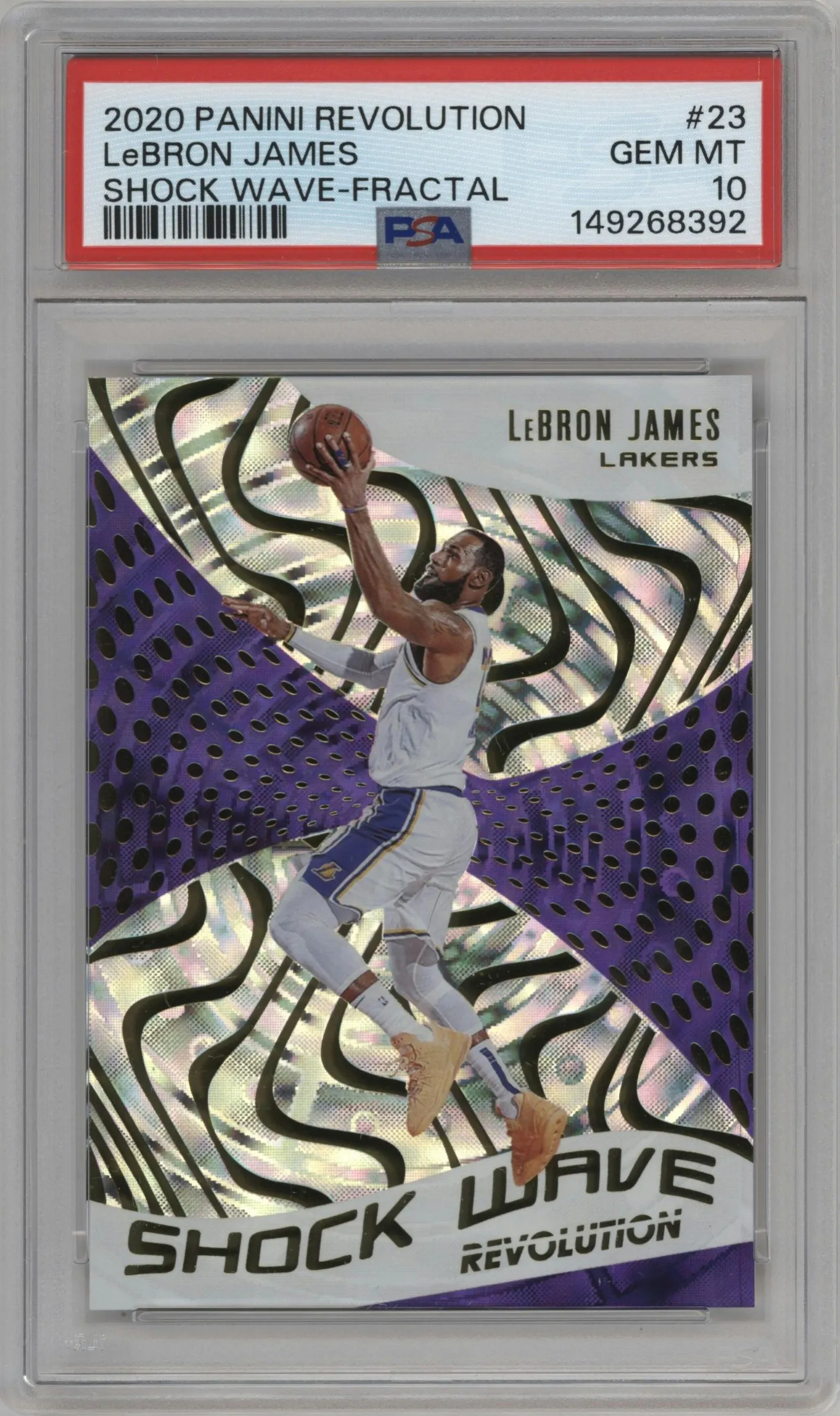 2020 Panini Revolution Shock Wave LeBron James Fractal #23 PSA 10