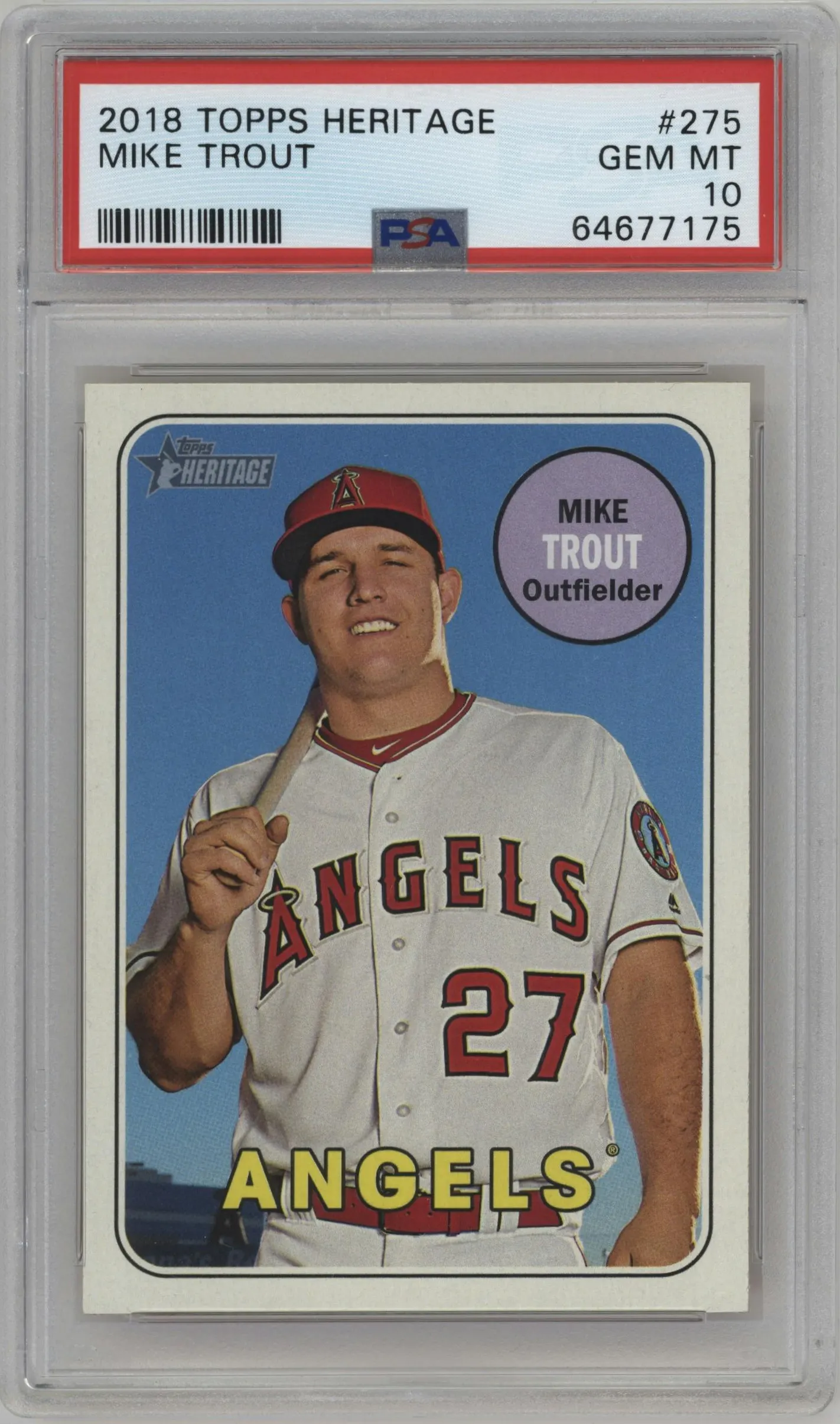 2018 Topps Heritage Mike Trout #275 PSA 10