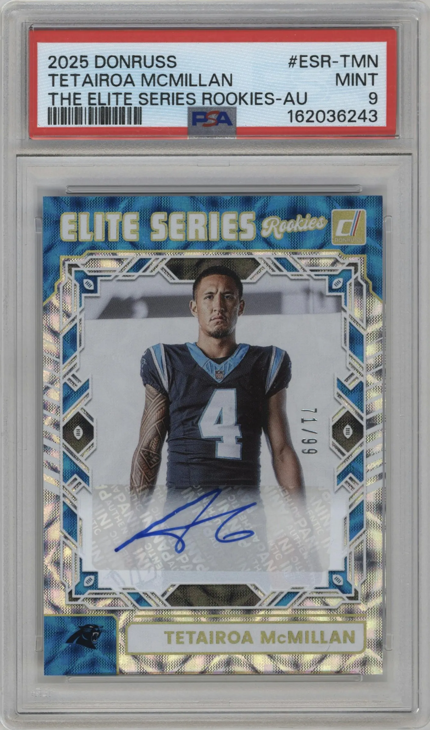2025 Panini Donruss Elite Series Rke.Auto Tetairoa McMillan #ESR-TMN PSA 9