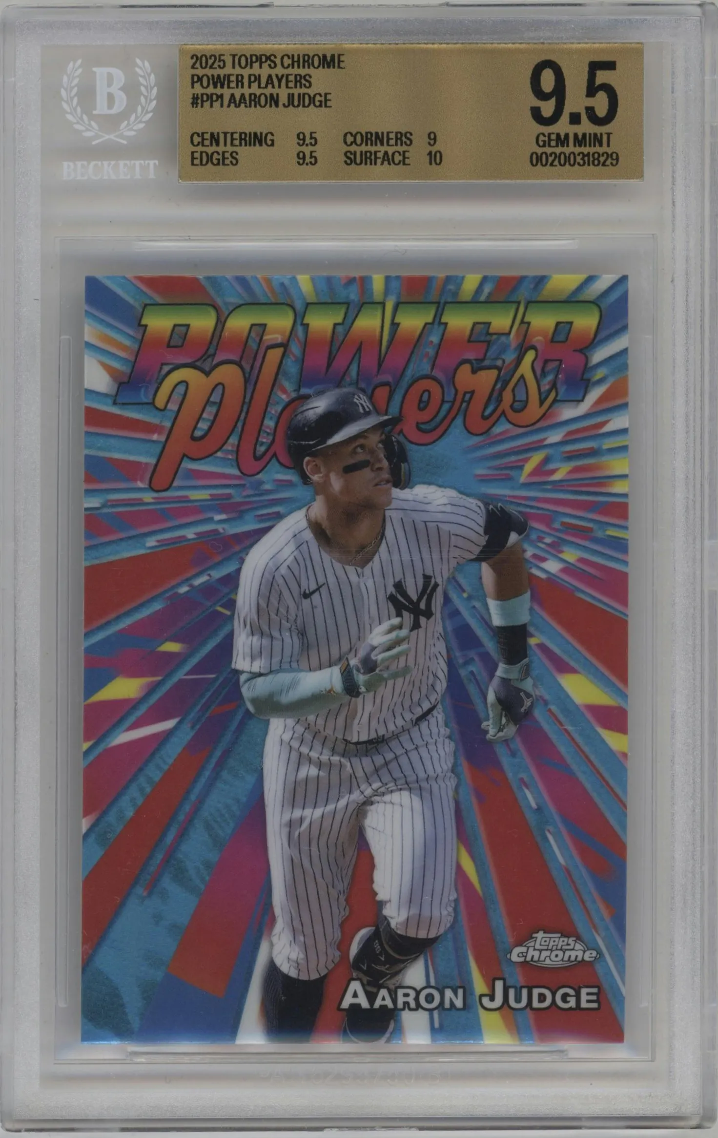 2025 Topps Chrome Power Players Aaron Judge #PP-1 BGS 9.5