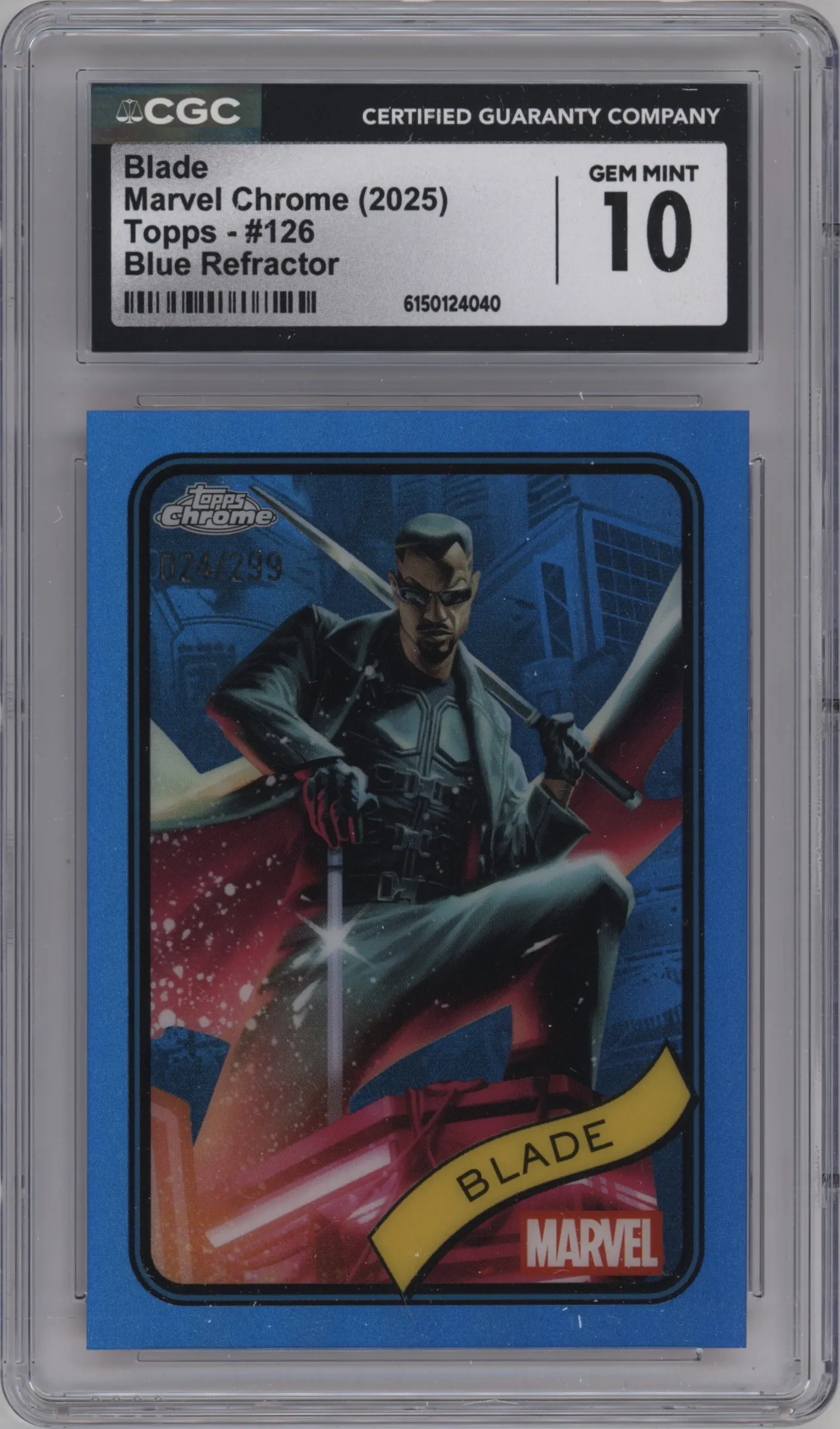 2025 Topps Chrome Marvel Blade Blue Refractor #126 CGC 10