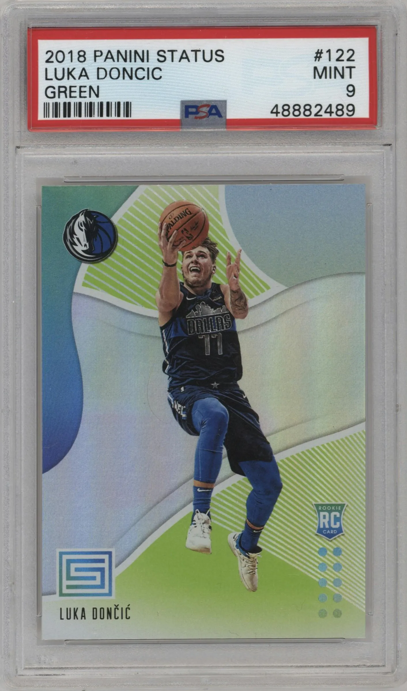 2018 Panini Status Rookies 1 Luka Doncic Green #122 PSA 9