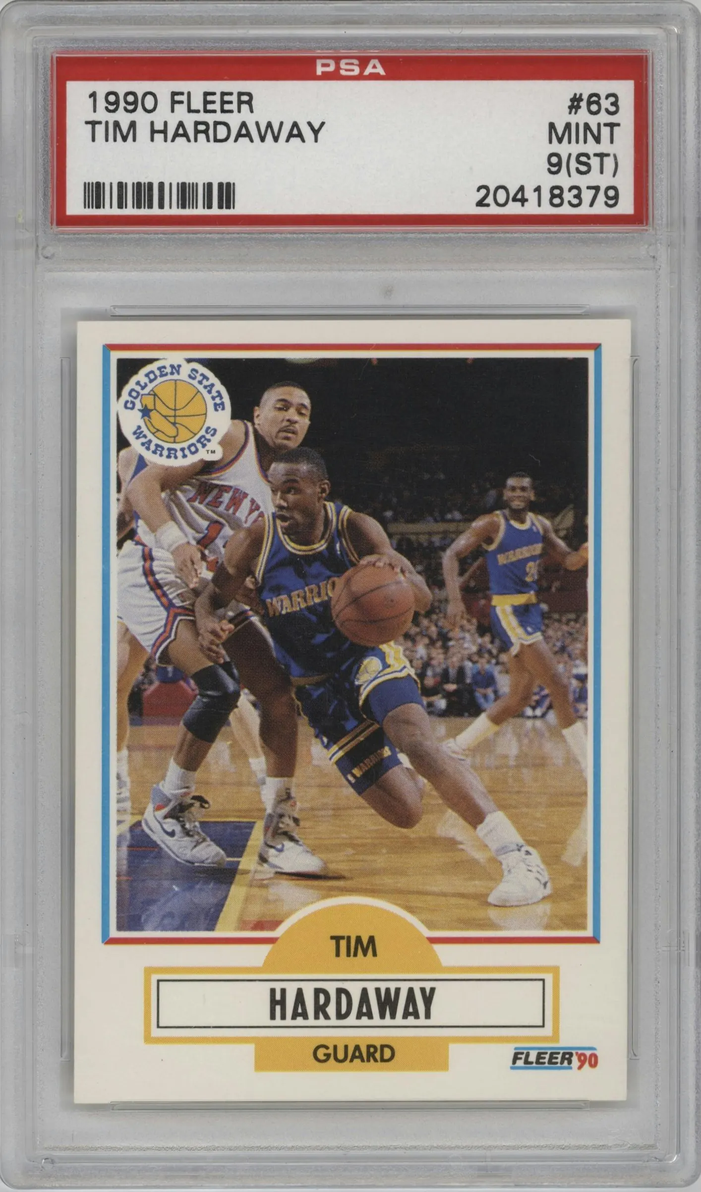 1990 Fleer Tim Hardaway Stain #63 PSA 9