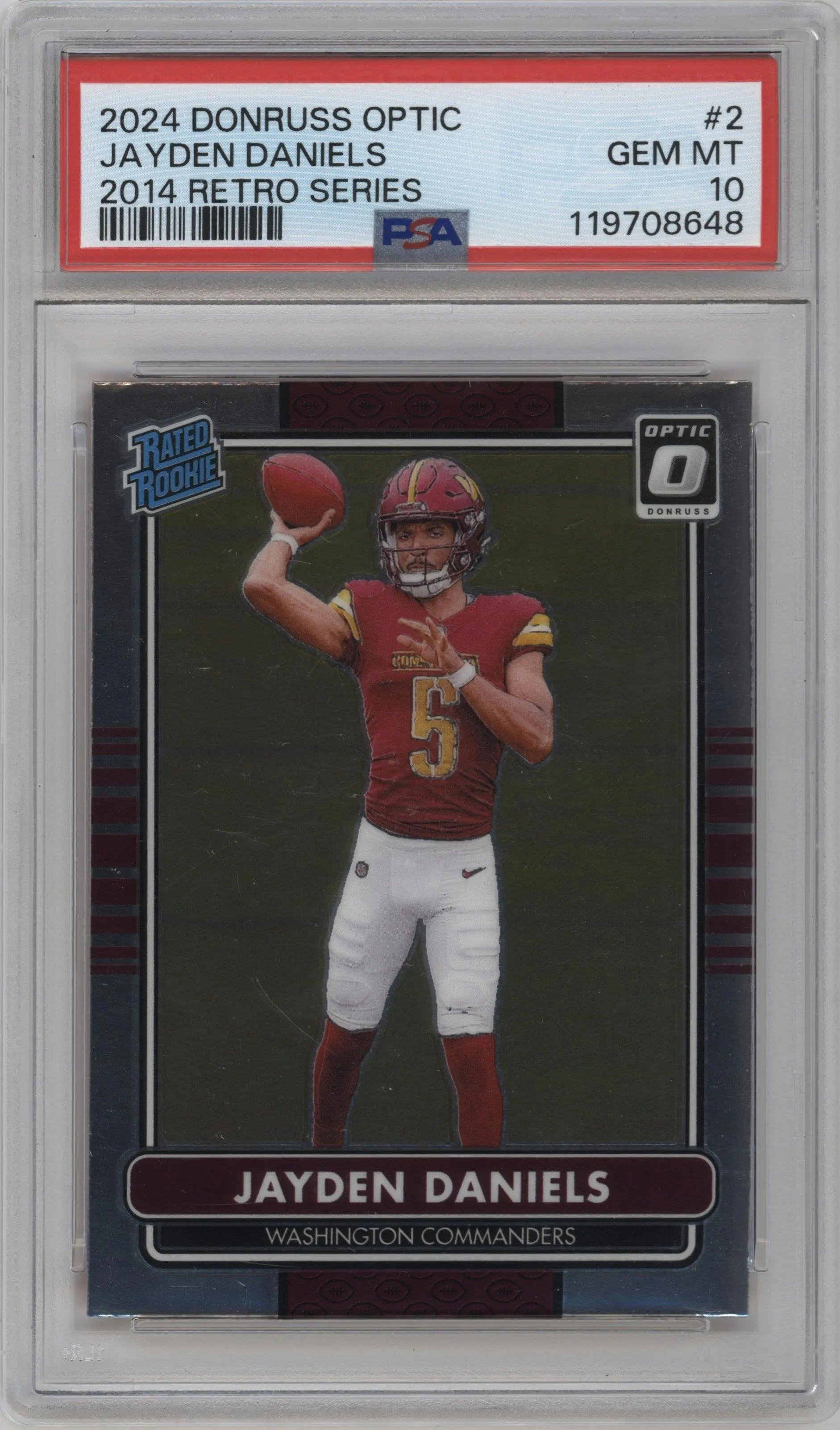 2024 Donruss Optic 2014 Retro Series Jayden Daniels #2 PSA 10