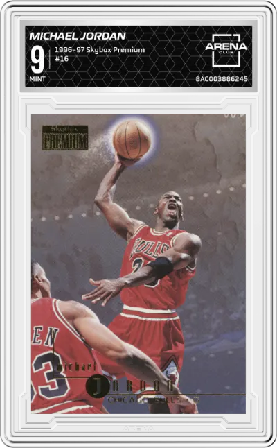 1996 Skybox Premium Michael Jordan #16 ARENA CLUB 9