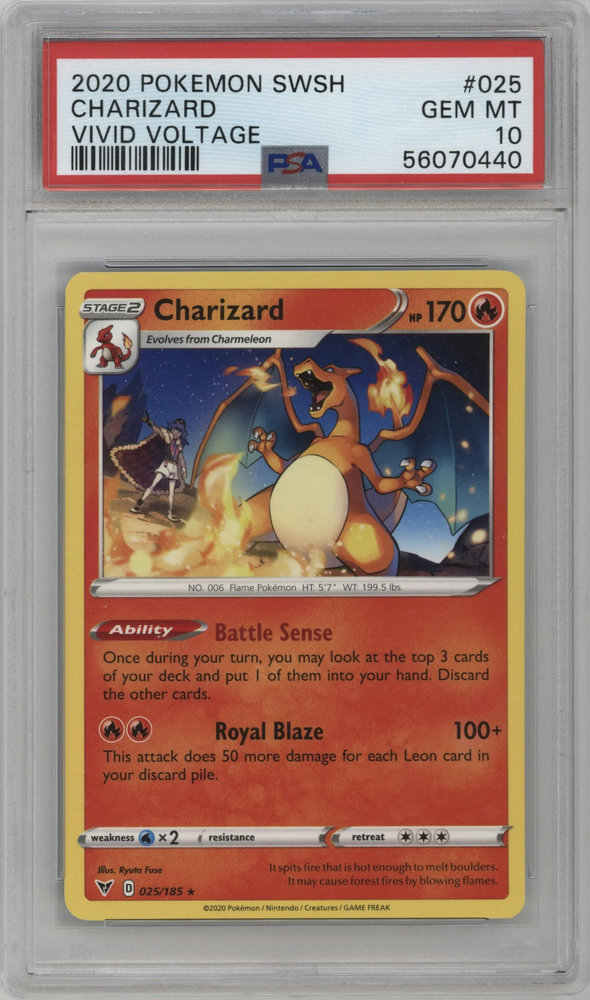 2020 Pokemon SWSH Vivid Voltage Charizard #025 PSA 10