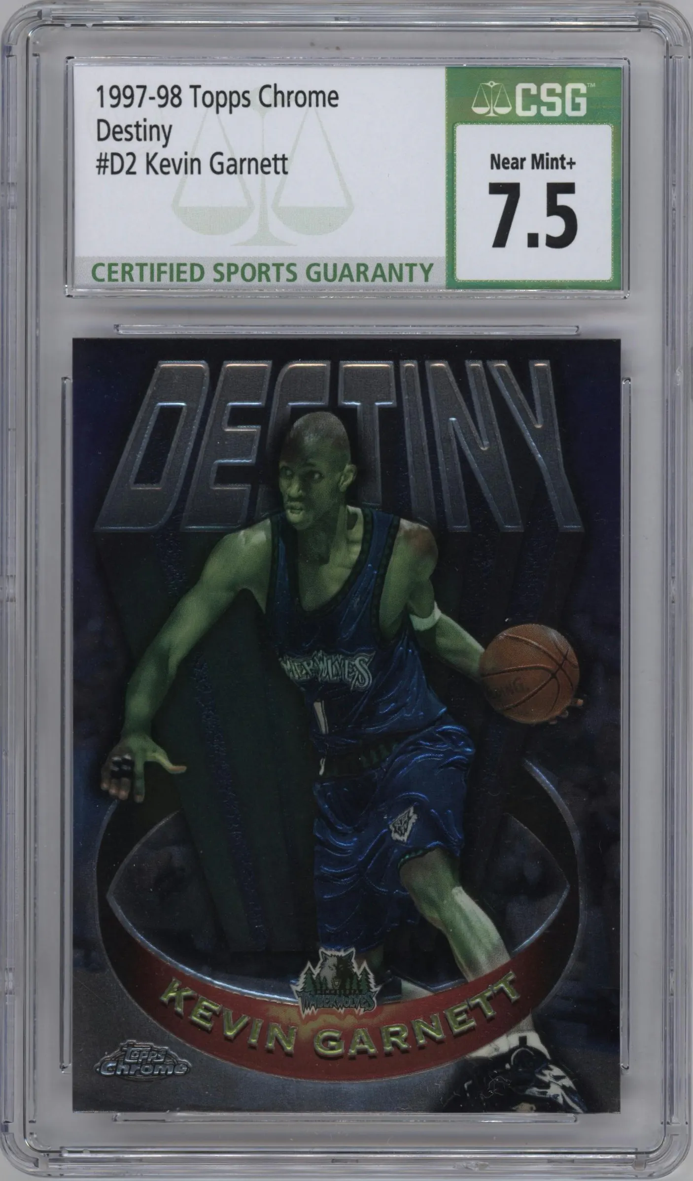 1997 Topps Chrome Destiny Kevin Garnett #D2 CGC 7.5