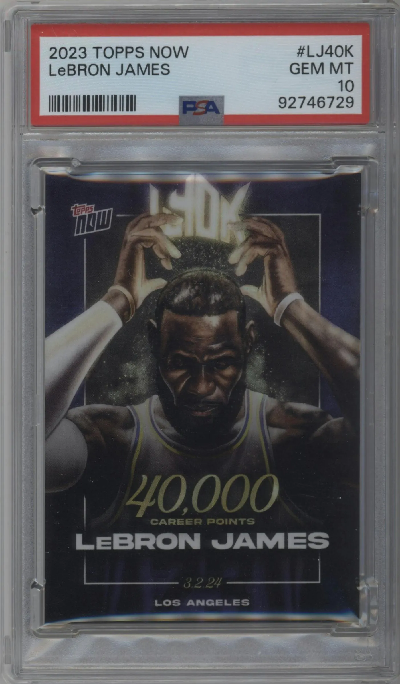 2023 Topps Now LeBron James #LJ-40K PSA 10