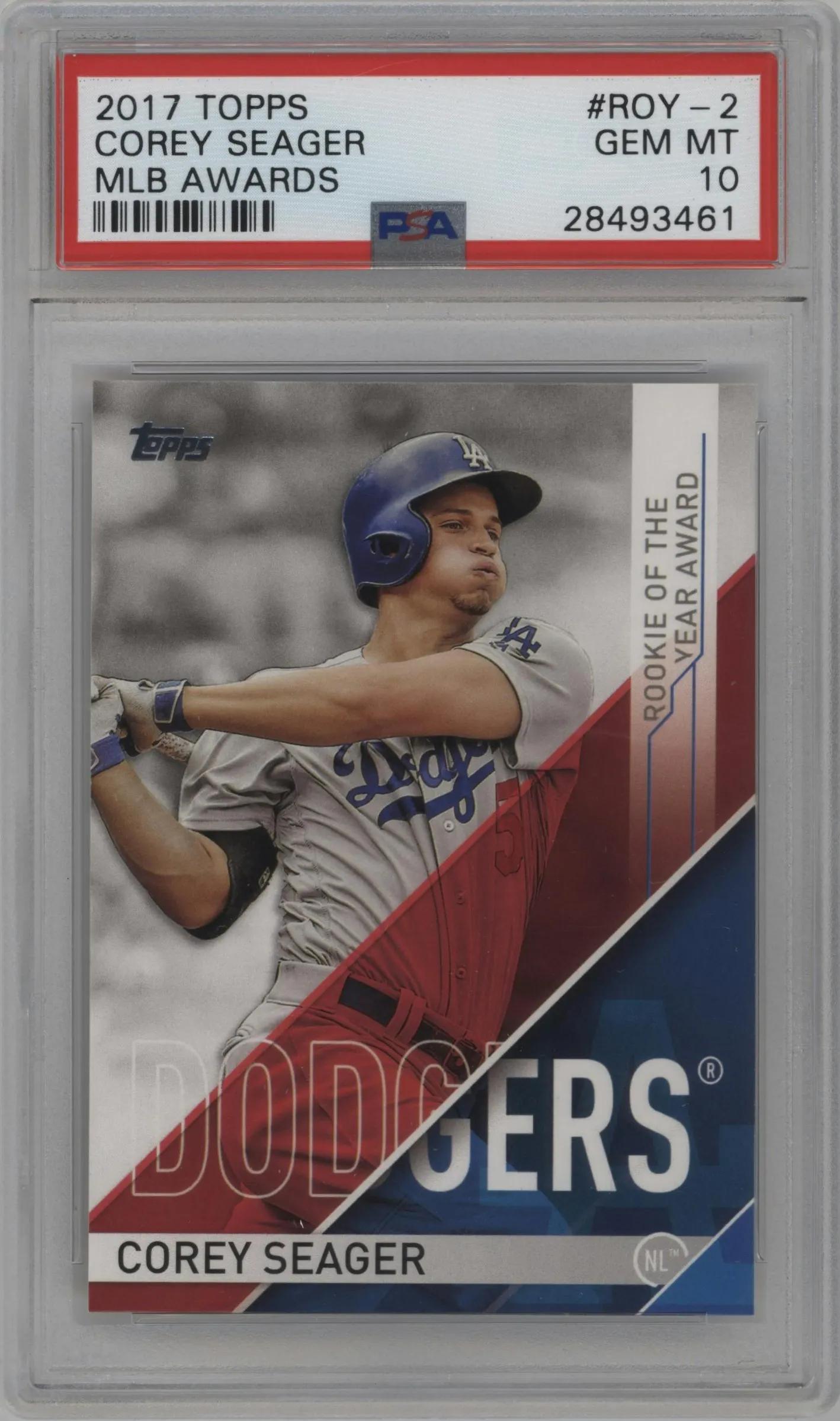 2017 Topps Series 1 MLB Awards Corey Seager #ROY-2 PSA 10