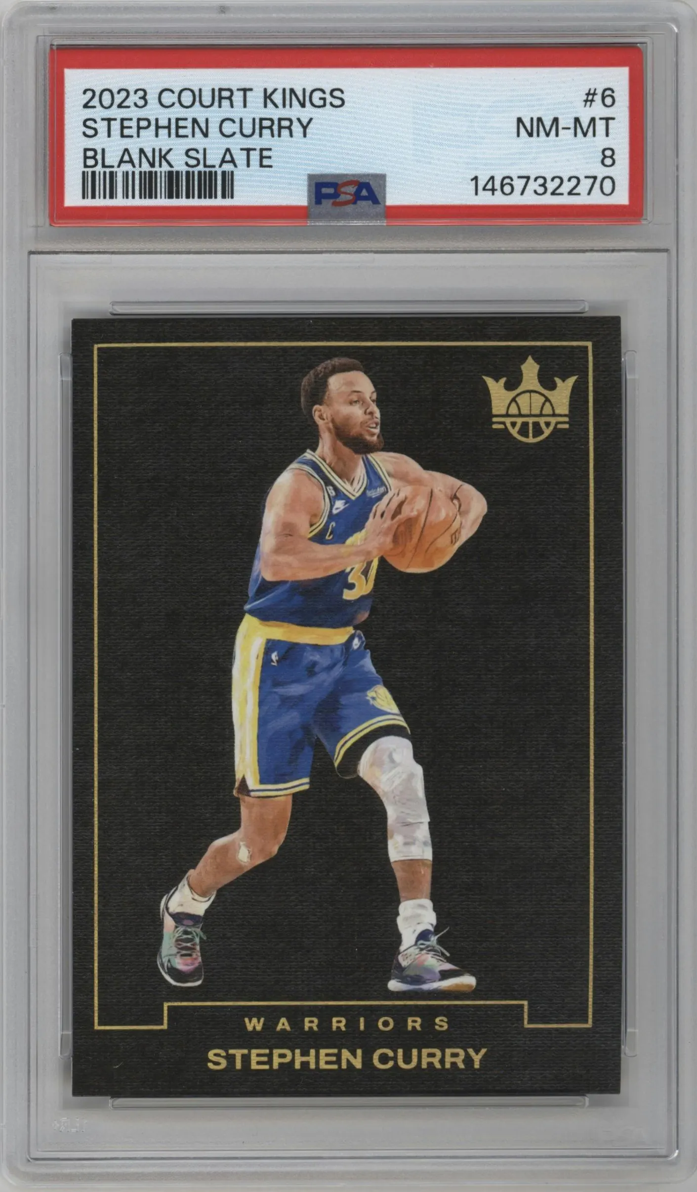 2023 Panini Court Kings Blank Slate Stephen Curry #6 PSA 8