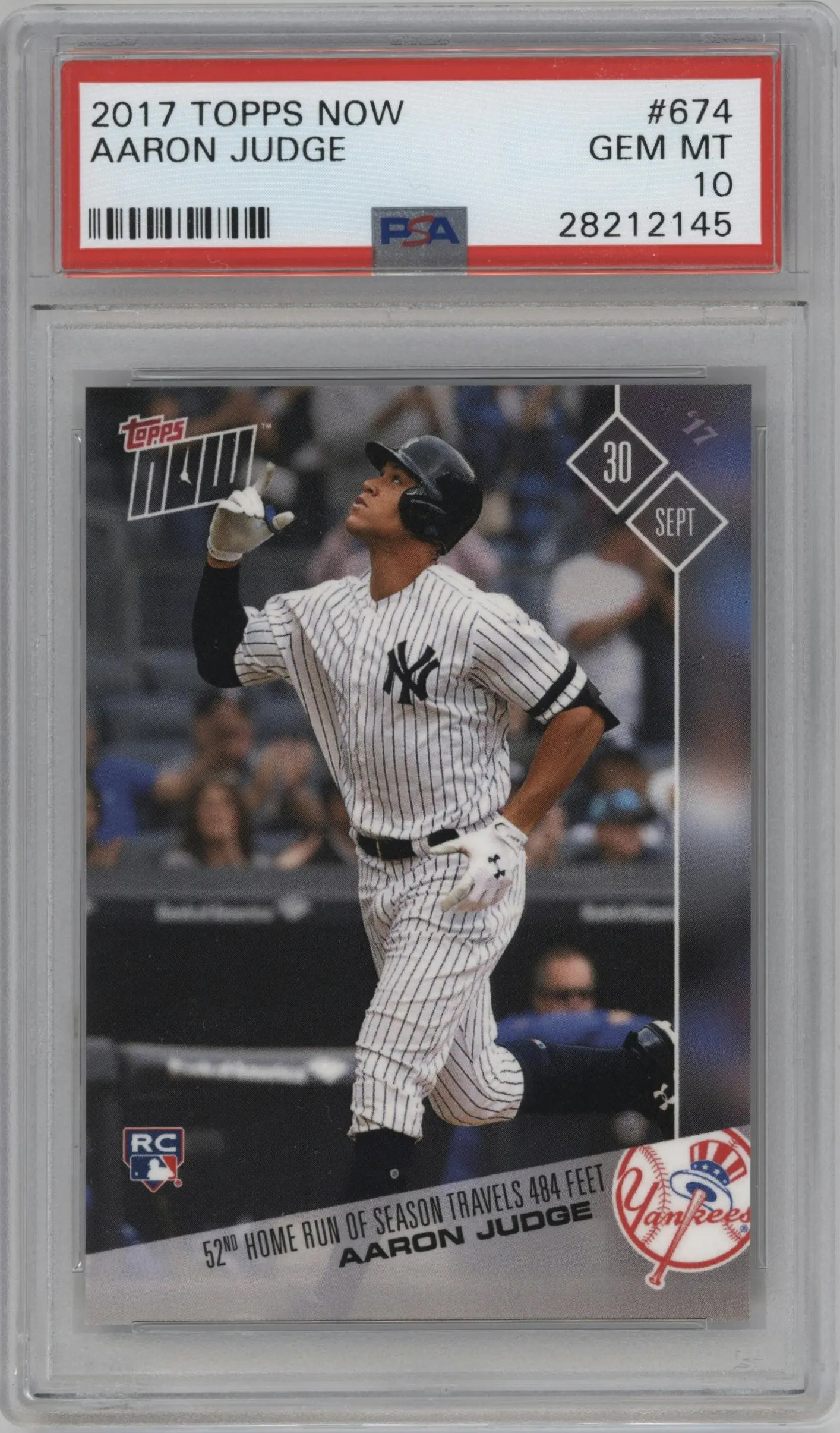 2017 Topps Now Aaron Judge #674 PSA 10