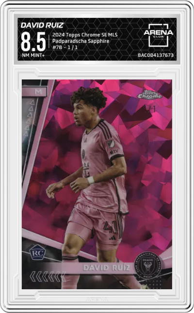 2024 Topps Chrome Sapphire Edition MLS David Ruiz Padparadscha Sapphire #78 ARENA CLUB 8.5