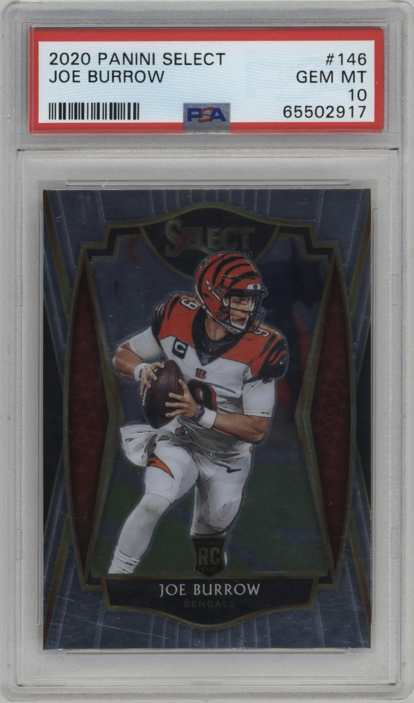 2020 Panini Select Pre.Lvl. Joe Burrow #146 PSA 10