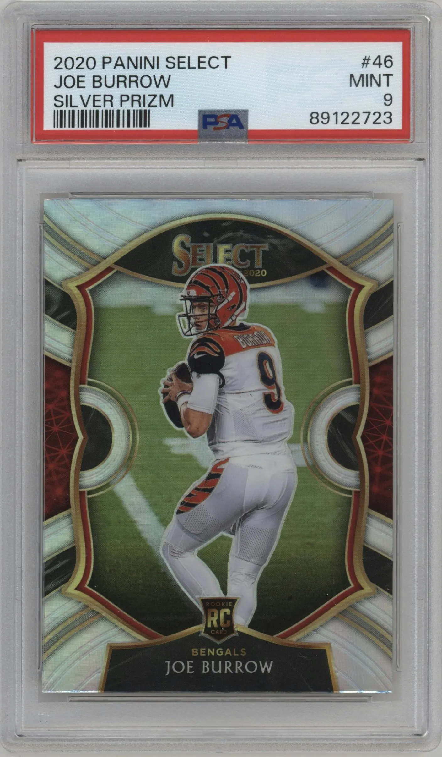 2020 Panini Select Joe Burrow Silver Prizm #46 PSA 9