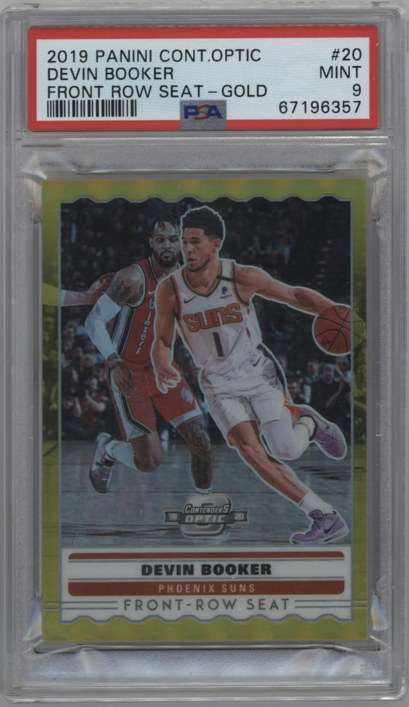 2019 Panini Contenders Optic Front Row Seat Devin Booker Gold #20 PSA 9