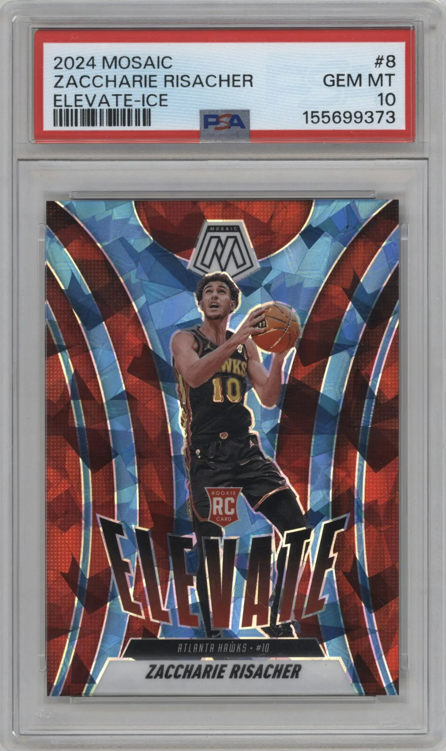 2024 Panini Mosaic Elevate Zaccharie Risacher Ice Mosaic PSA 10
