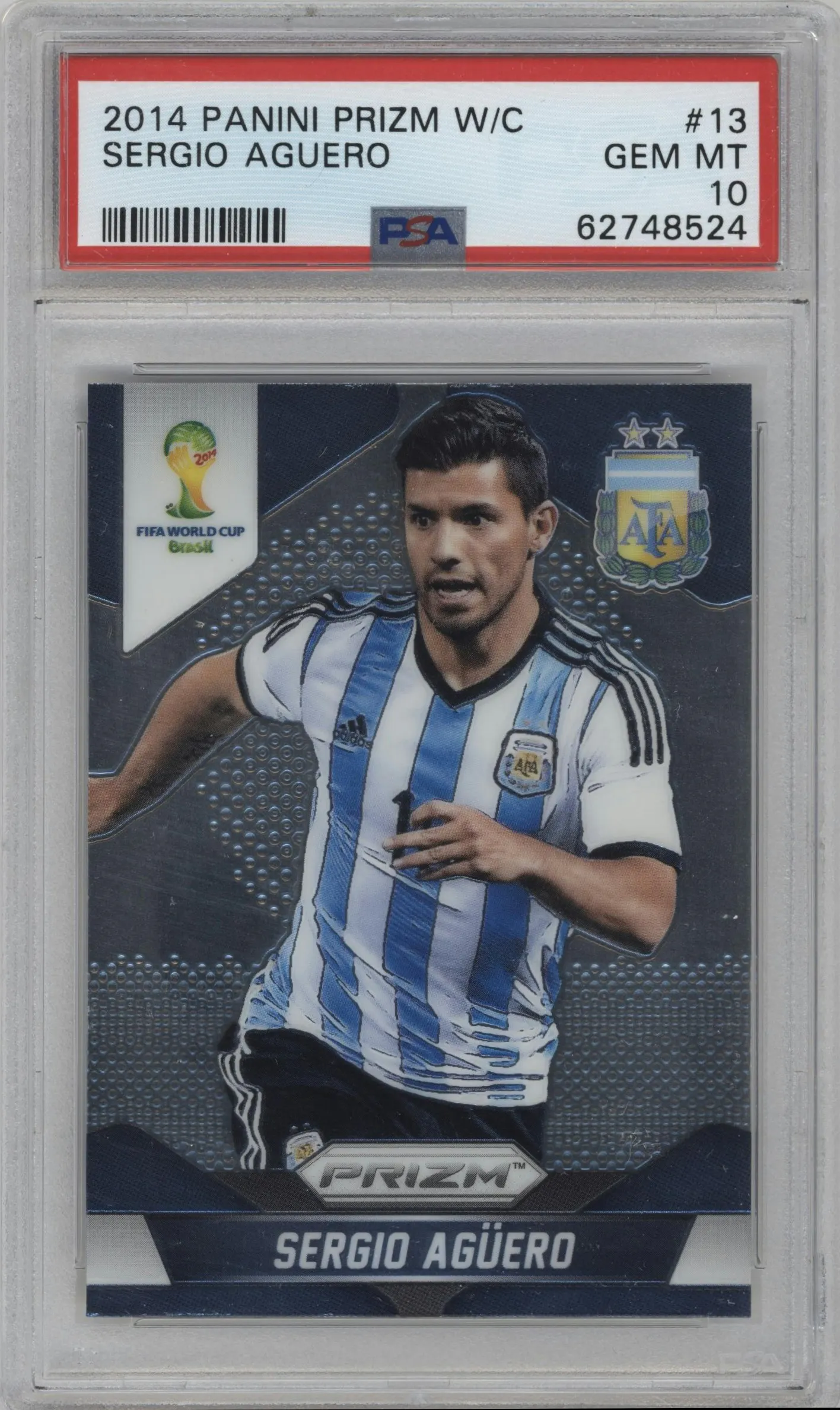 2014 Panini Prizm World Cup Argentina Sergio Aguero PSA 10
