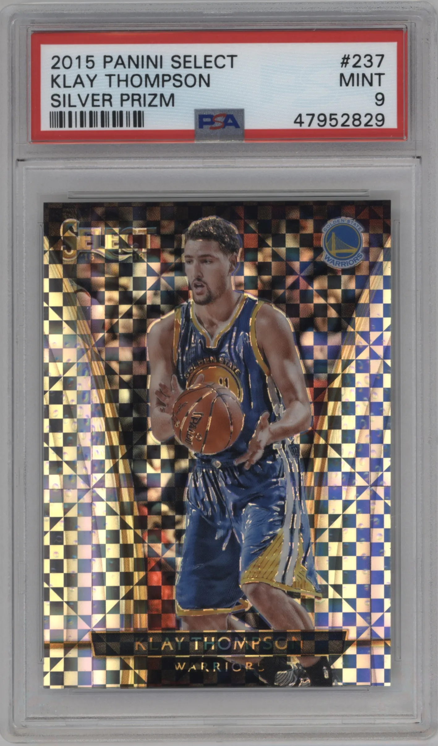 2015 Panini Select Courtside Klay Thompson Silver Prizm #237 PSA 9