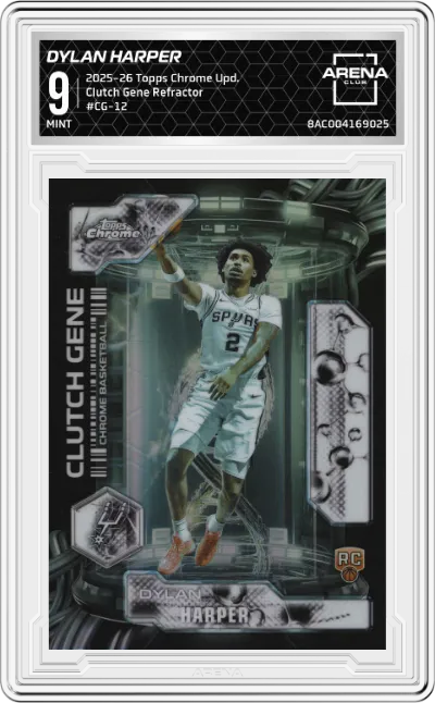 2025 Topps Chrome Update Clutch Gene Dylan Harper Refractor #CG-12 ARENA CLUB 9