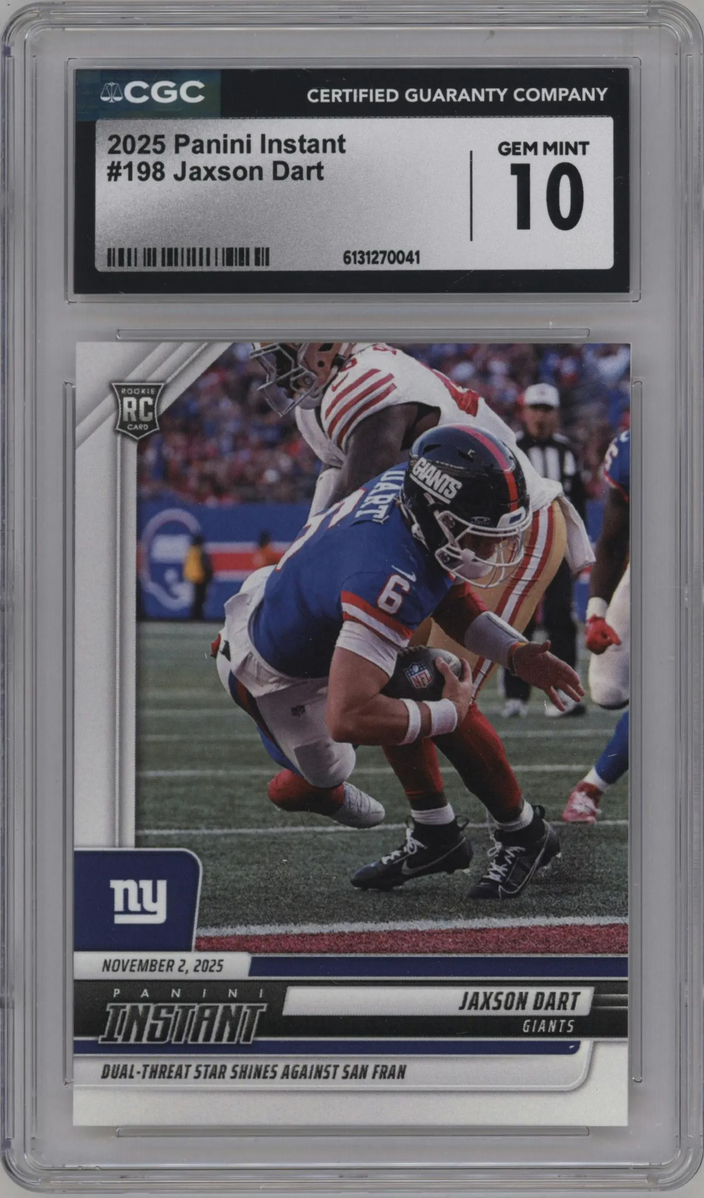 2025 Panini Instant Jaxson Dart #198 CGC 10