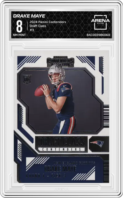 2024 Panini Contenders Draft Class Drake Maye #3 ARENA CLUB 8
