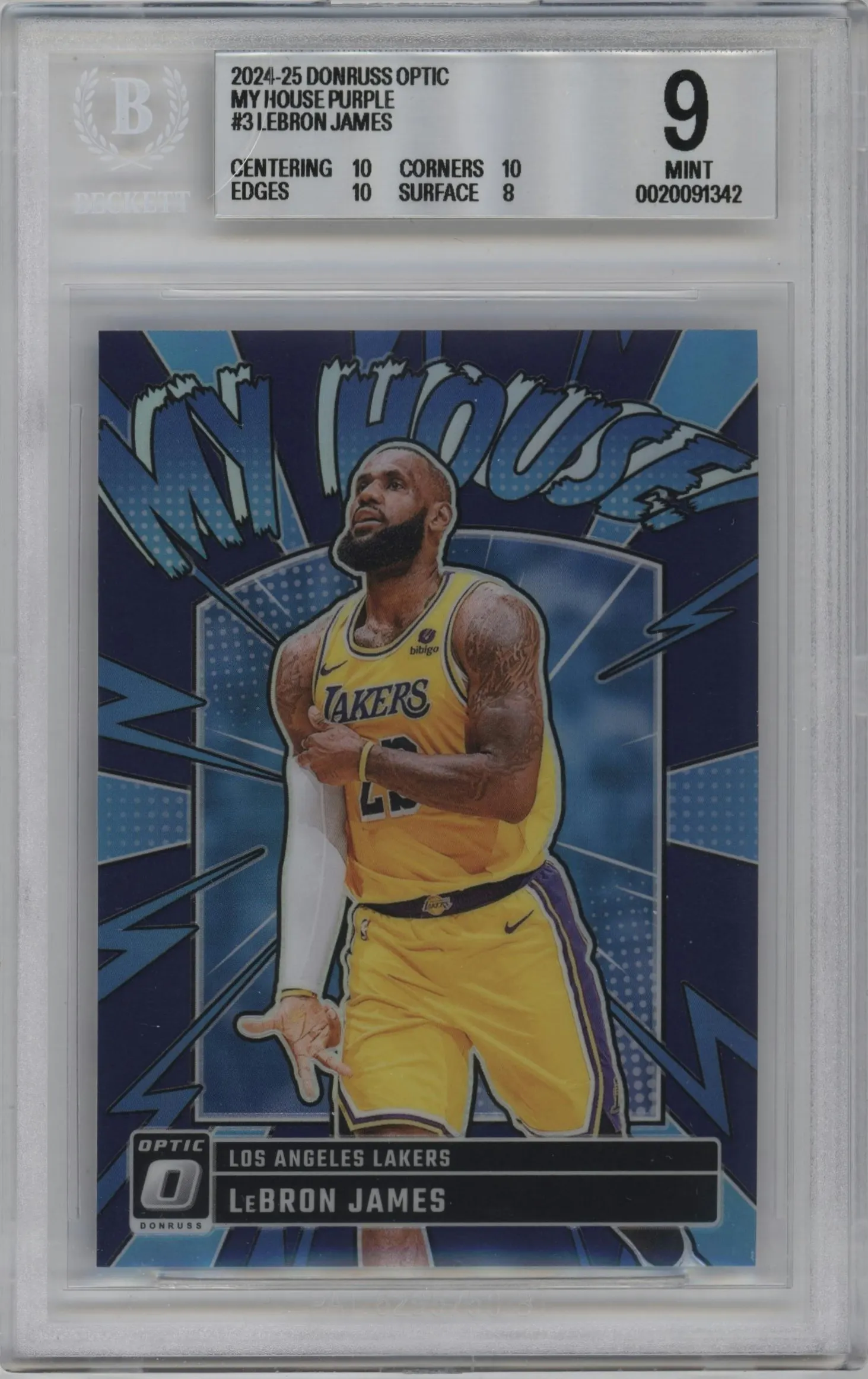 2024 Donruss Optic My House LeBron James Purple #3 BGS 9