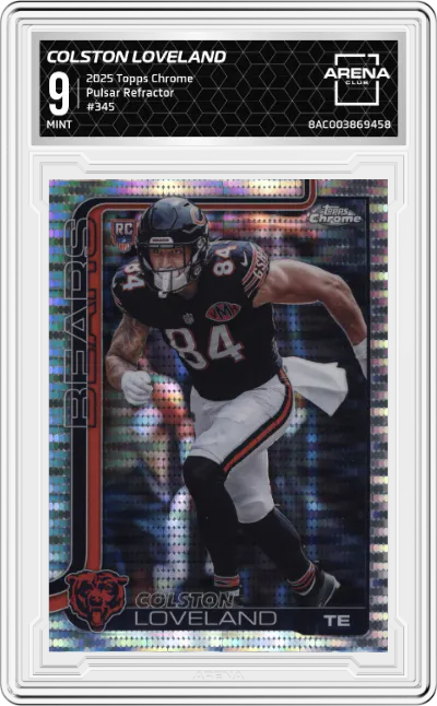 2025 Topps Chrome Colston Loveland Pulsar Refractor #345 ARENA CLUB 9