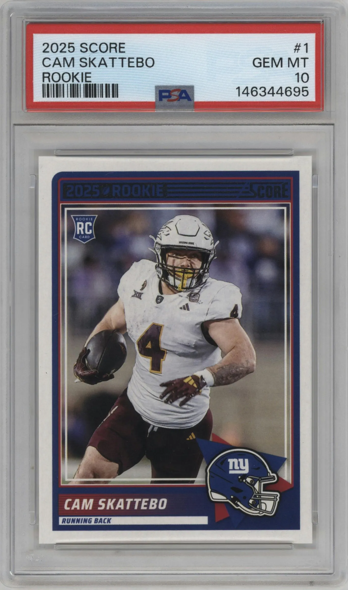 2025 Panini Score Cam Skattebo #1 PSA 10