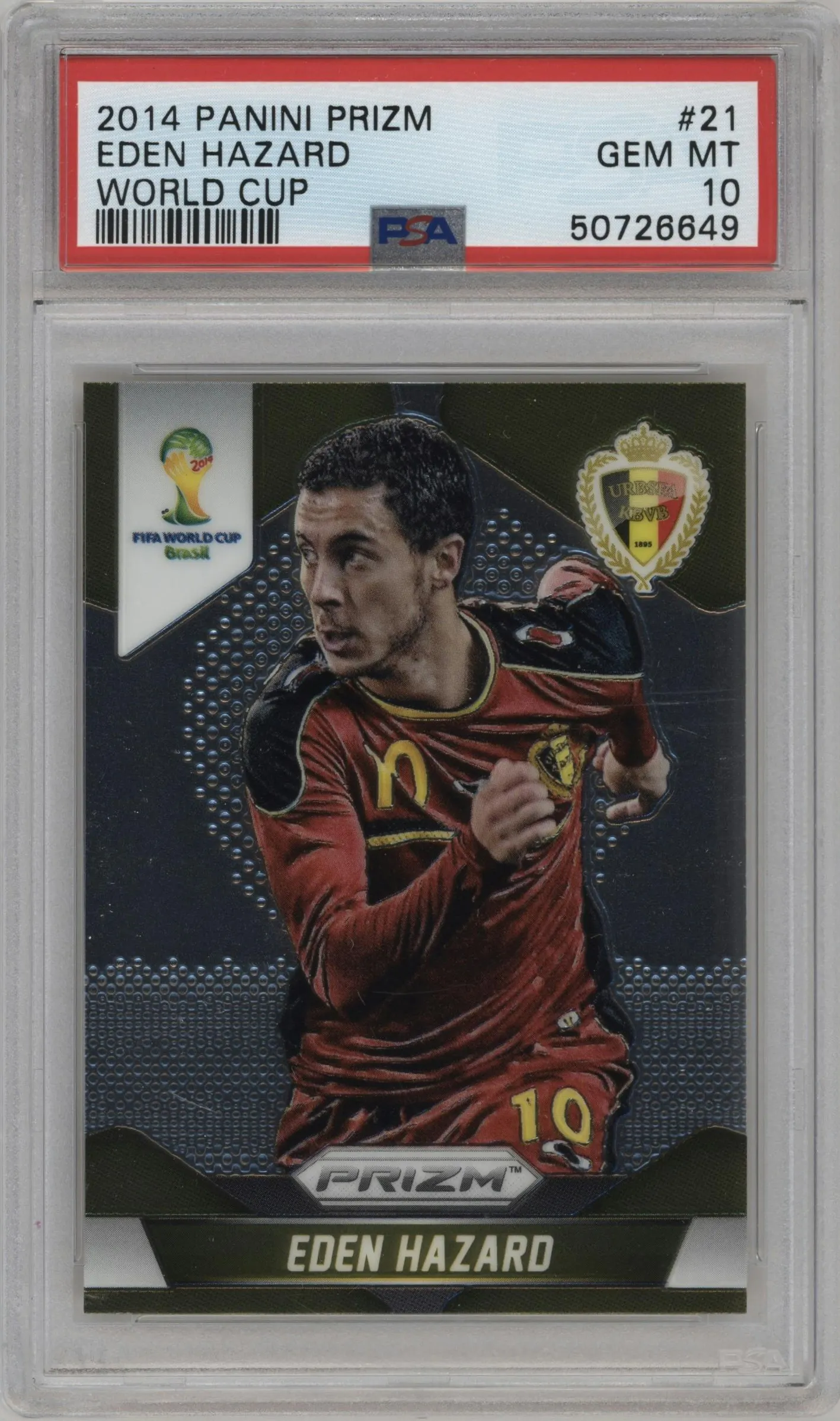 2014 Panini Prizm World Cup Belgium Eden Hazard PSA 10