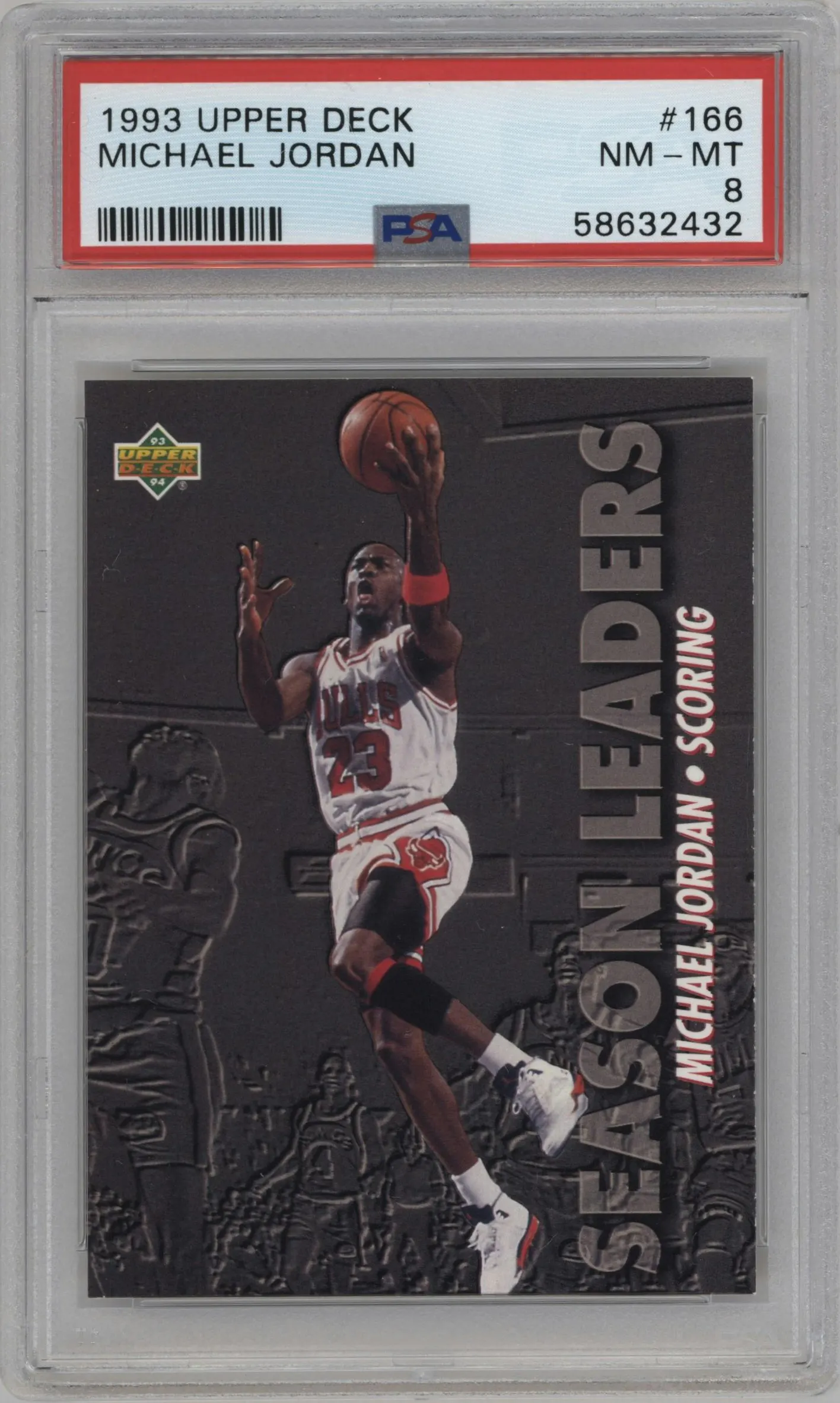 1993 Upper Deck Season Leaders Michael Jordan #166 PSA 8