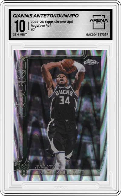 2025 Topps Chrome Update Giannis Antetokounmpo RayWave Refractor #7 ARENA CLUB 10