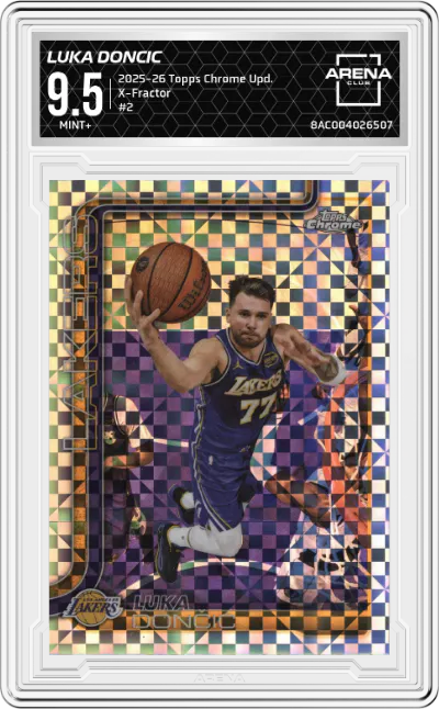 2025 Topps Chrome Update Luka Doncic X-Fractor #2 ARENA CLUB 9.5