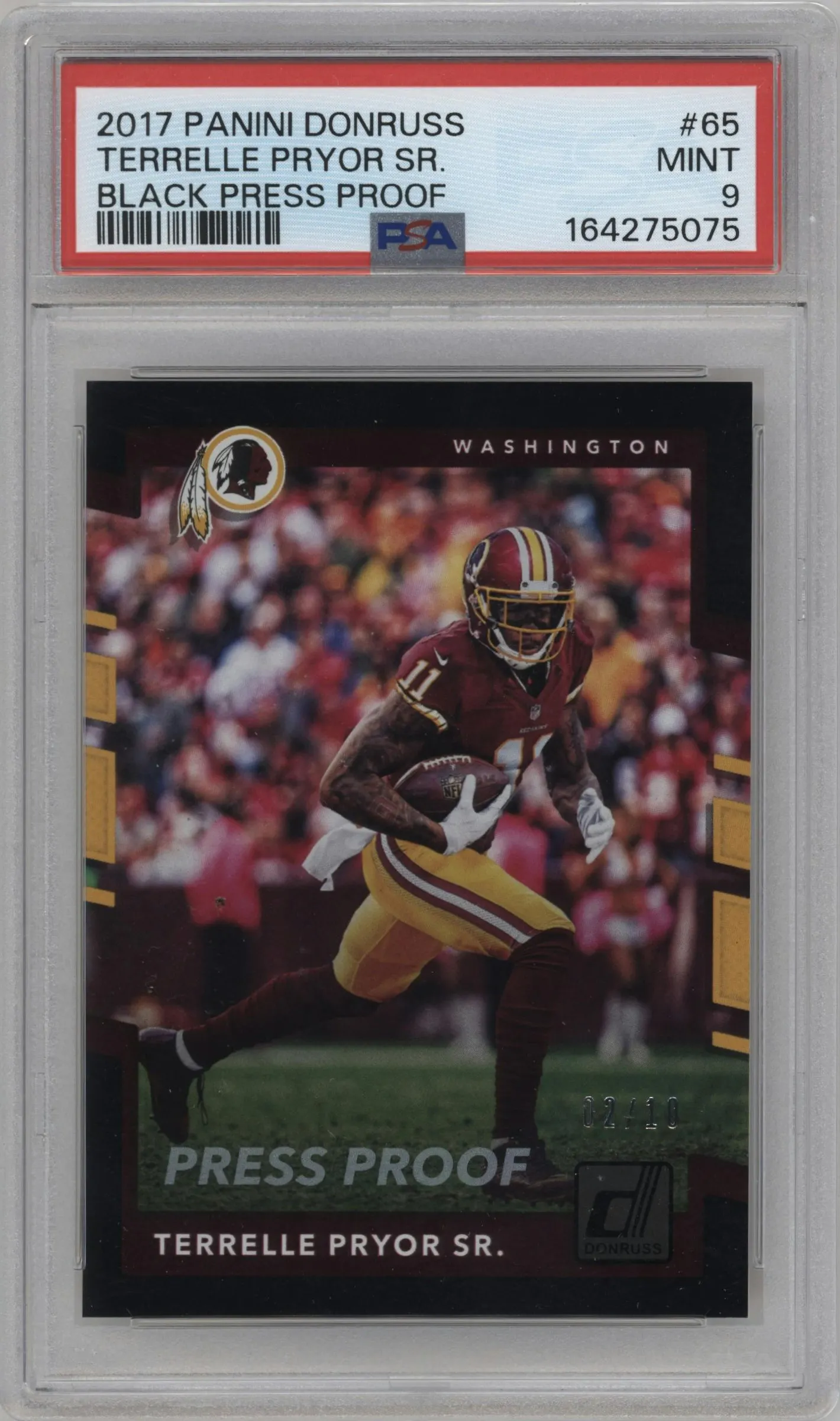 2017 Panini Donruss Terrelle Pryor Sr. Press Proof Black #65 PSA 9