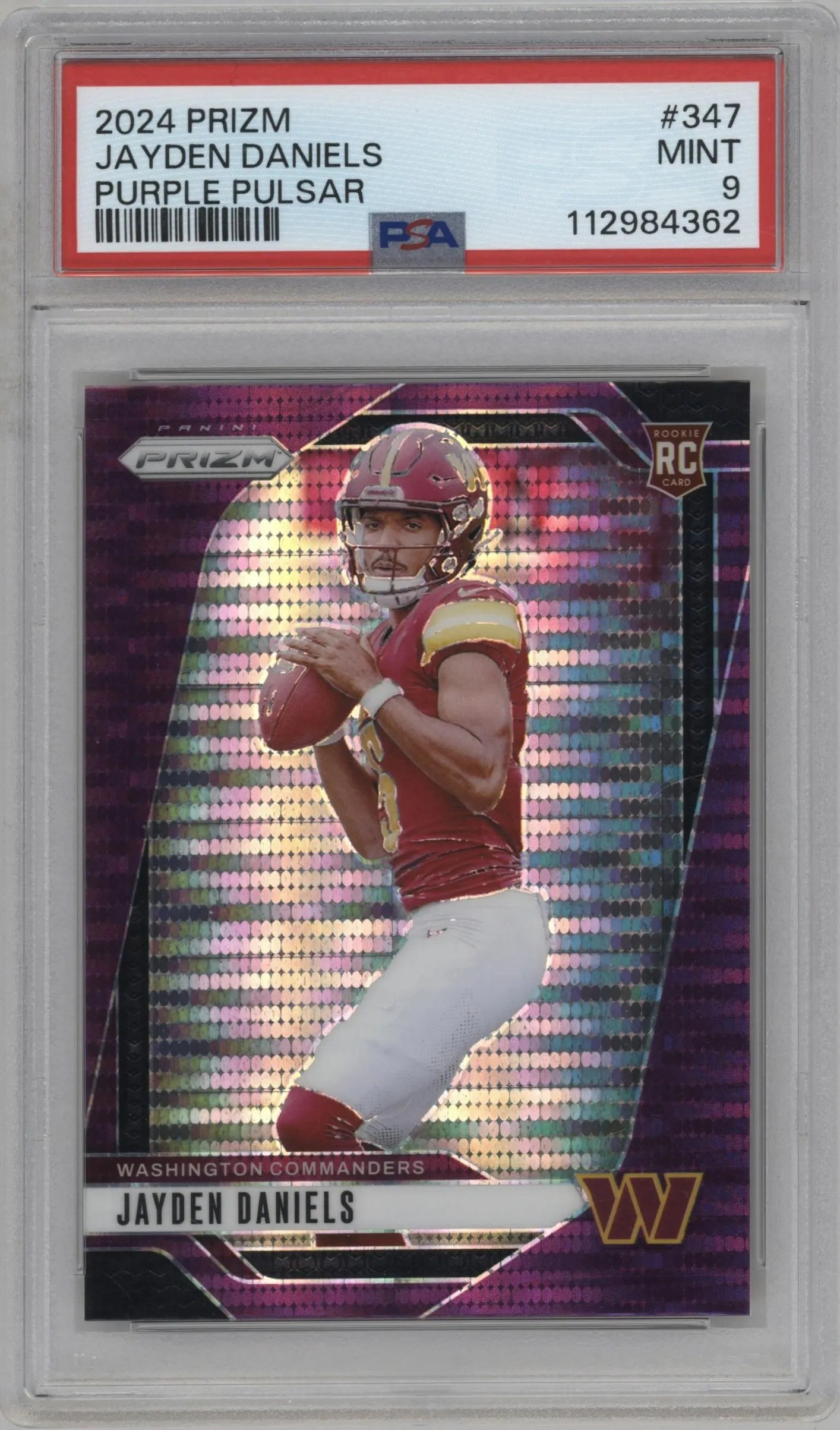 2024 Panini Prizm Jayden Daniels Purple Pulsar #347 PSA 9