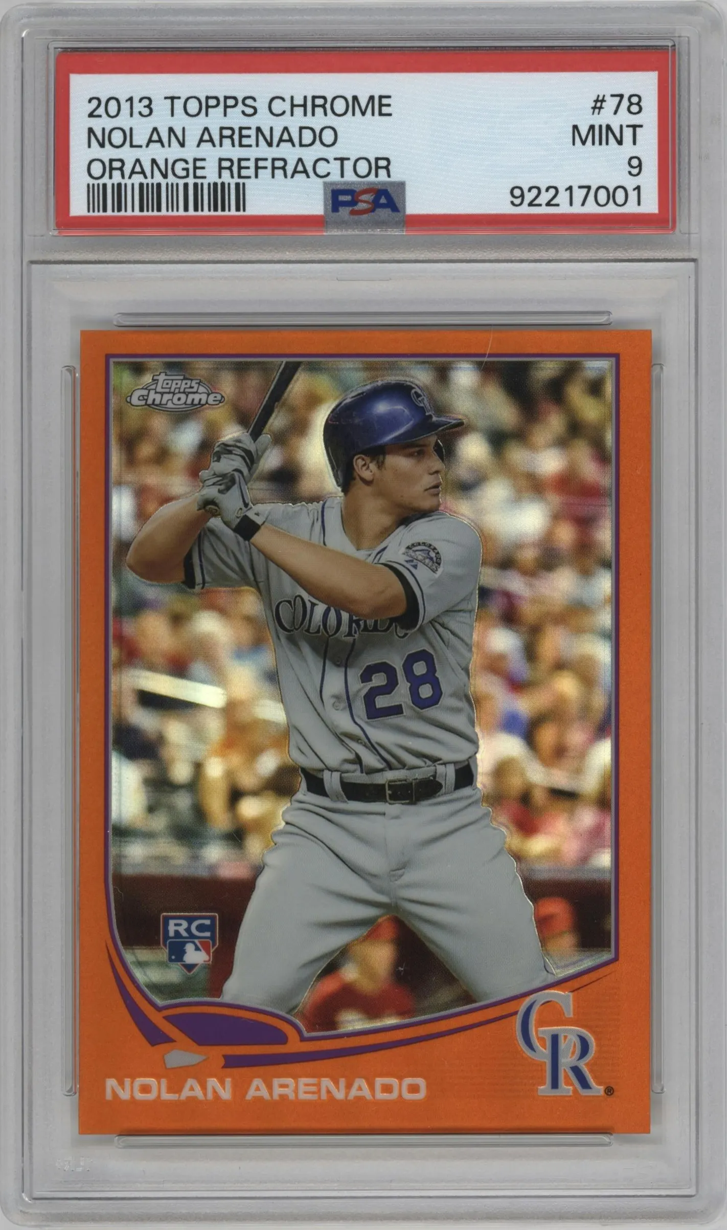 2013 Topps Chrome Nolan Arenado Orange Refractor #78 PSA 9