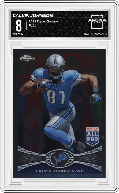 2012 Topps Chrome Calvin Johnson ARENA CLUB 8
