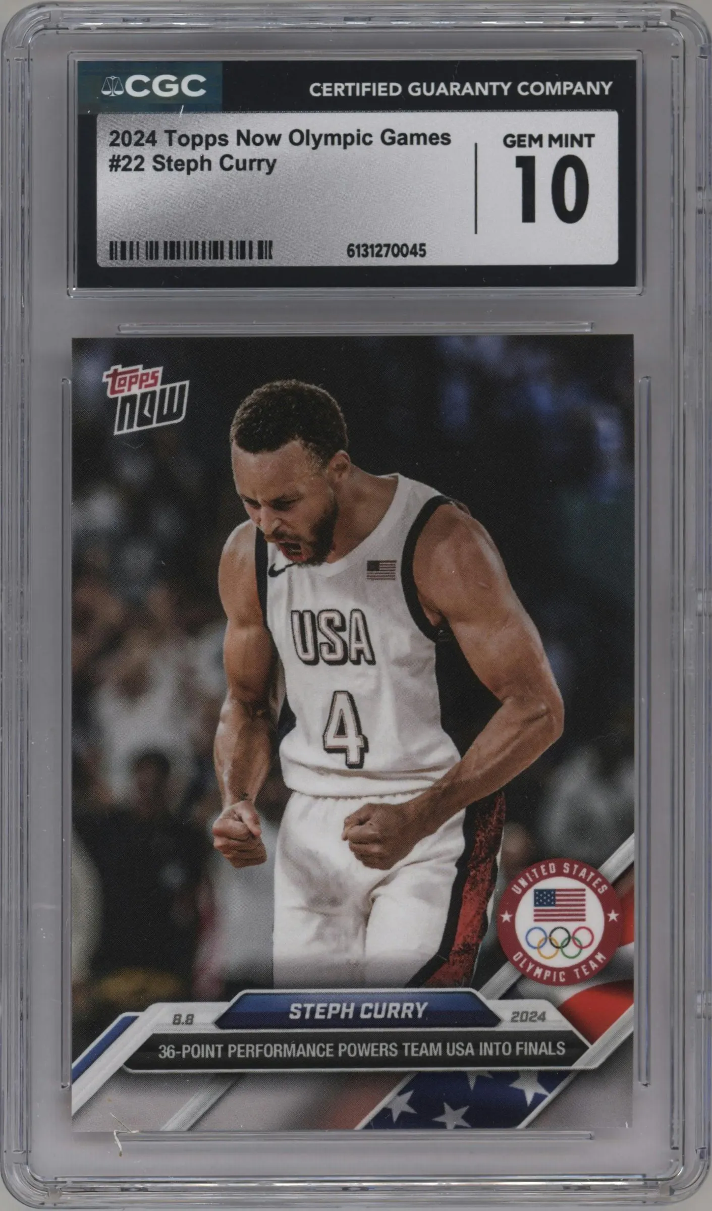 2024 Topps Now Olympics Steph Curry #22 CGC 10