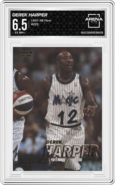 1997 Fleer Derek Harper #220 ARENA CLUB 6.5