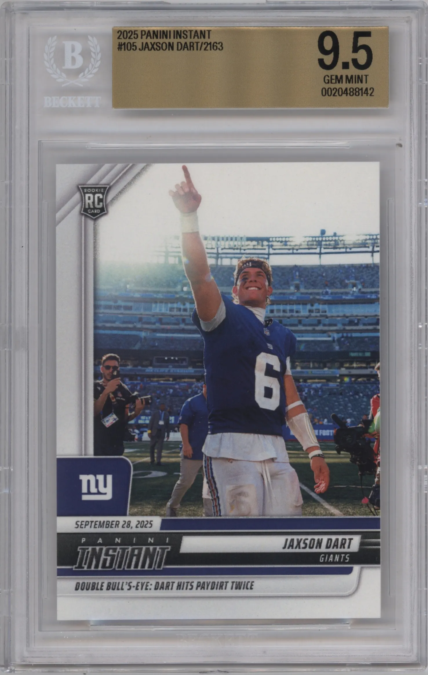 2025 Panini Instant Jaxson Dart #105 BGS 9.5