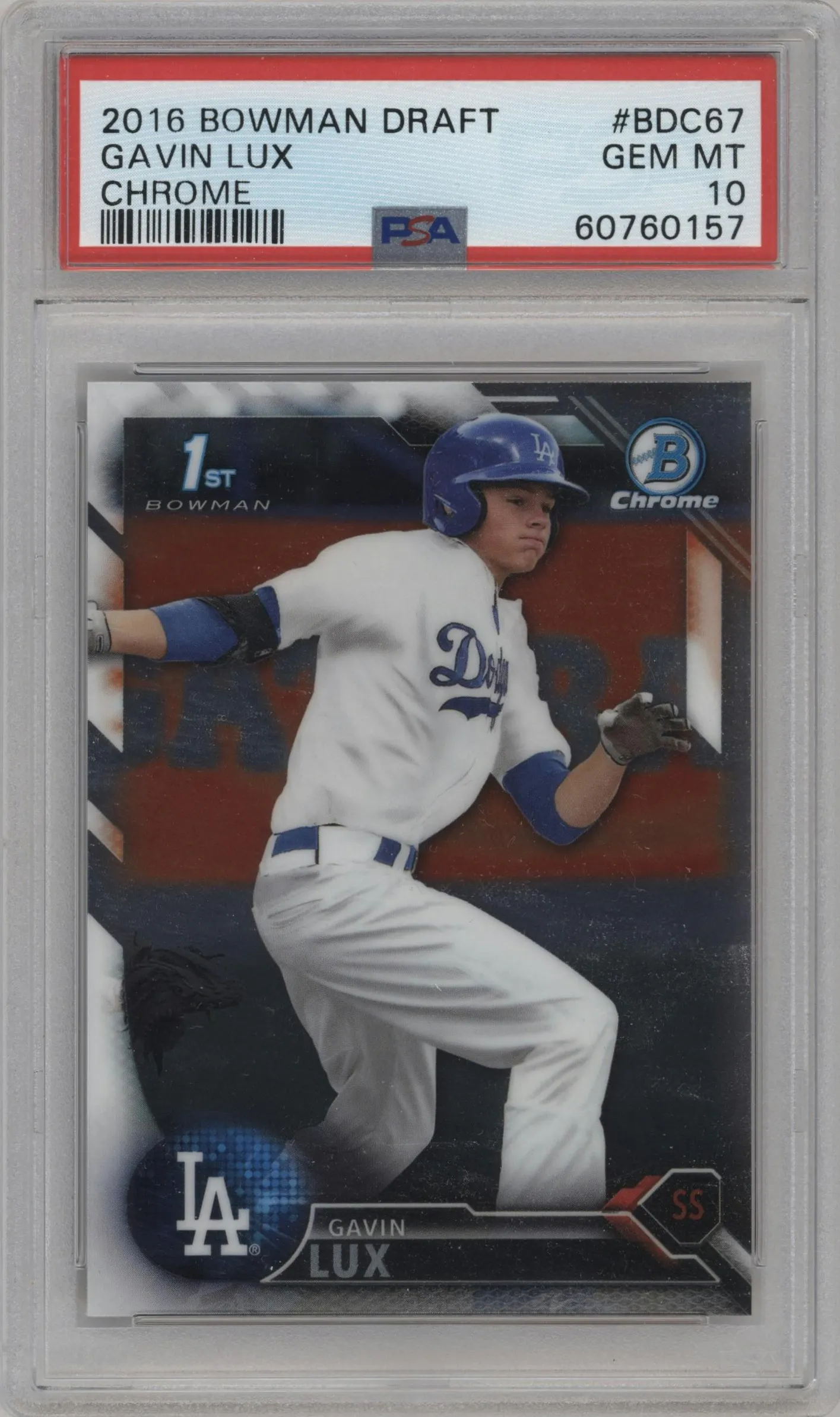 2016 Bowman Draft Chrome Gavin Lux PSA 10