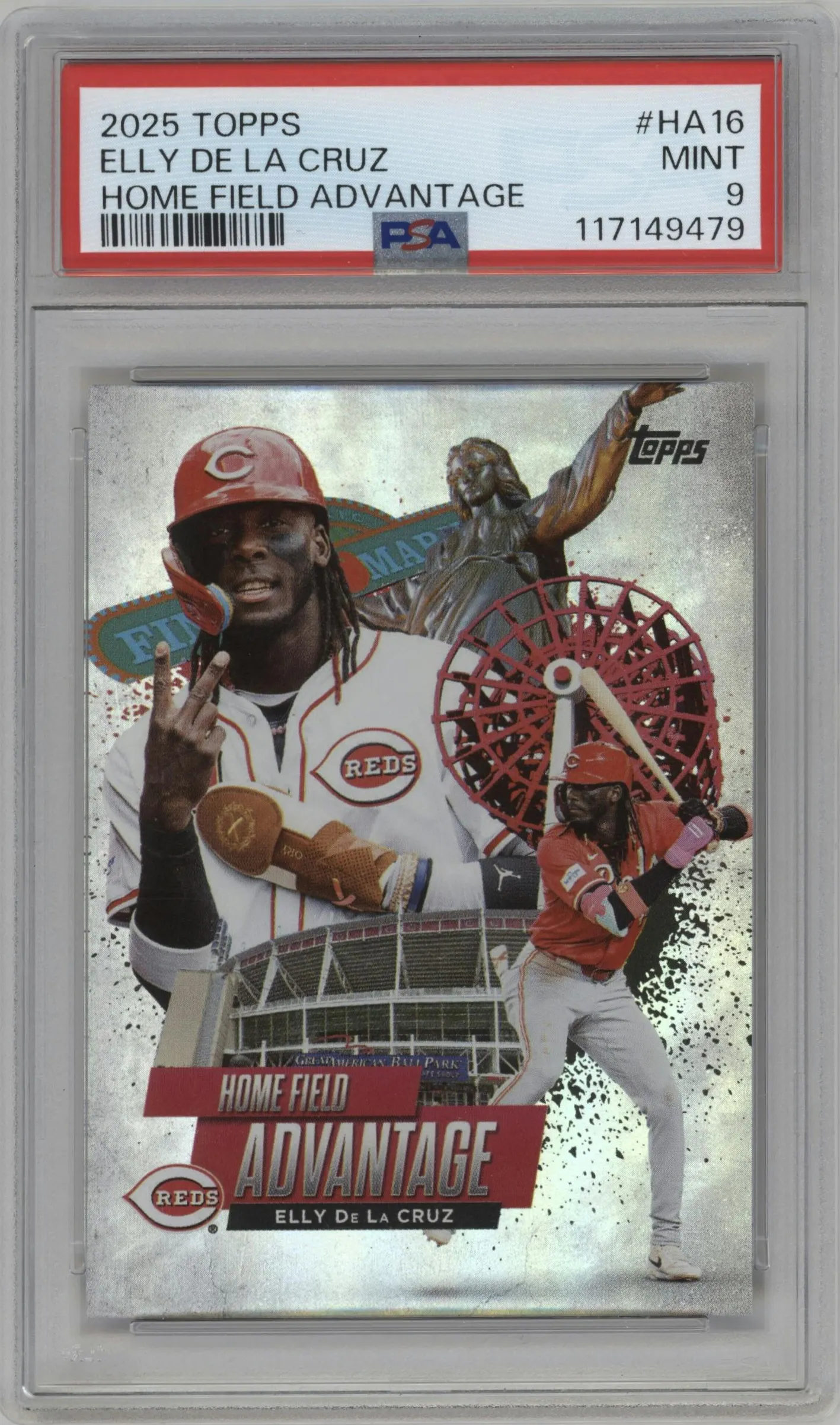 2025 Topps Home Field Advantage Elly De La Cruz #HA-16 PSA 9