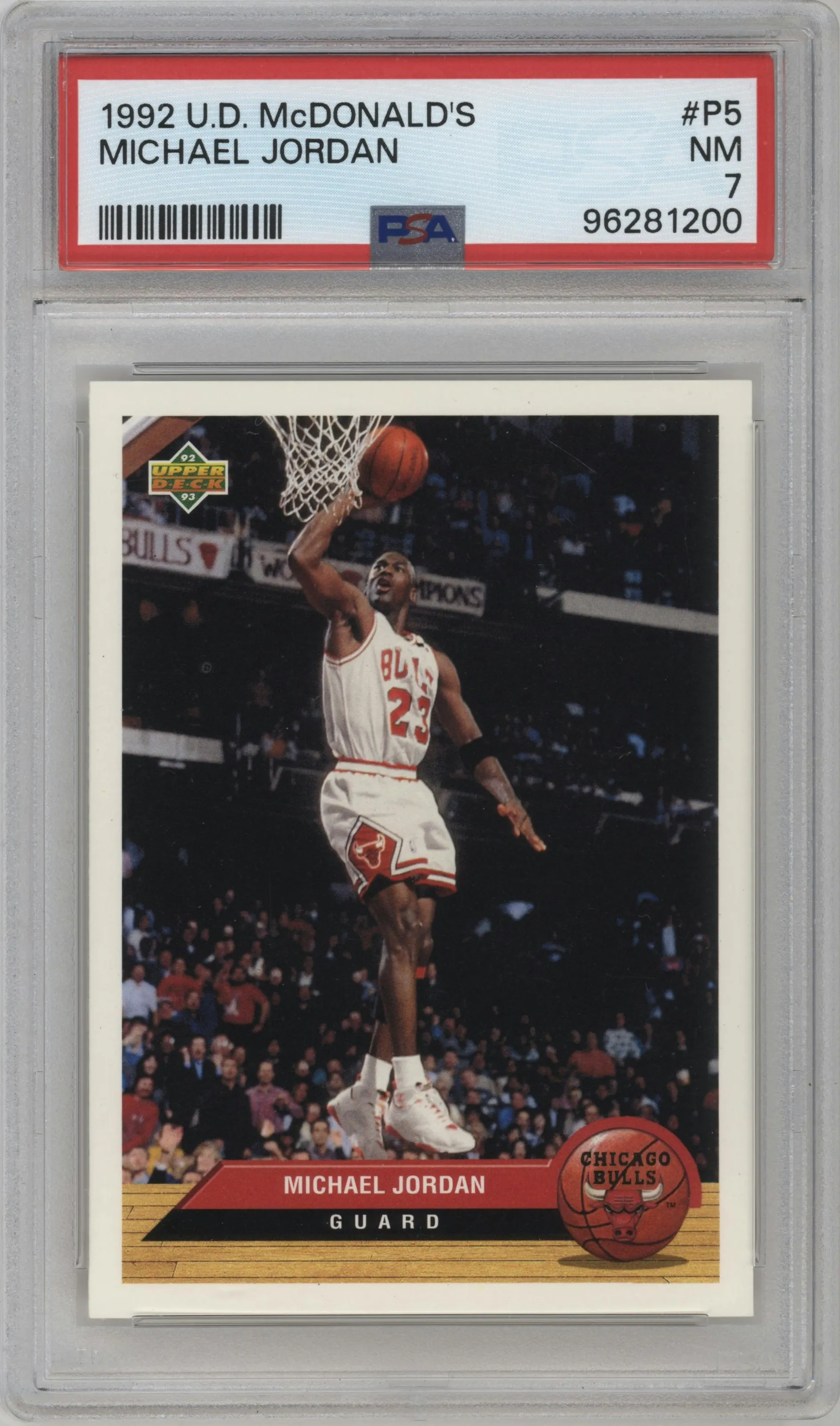 1992 UD McDonald's Michael Jordan #P5 PSA 7